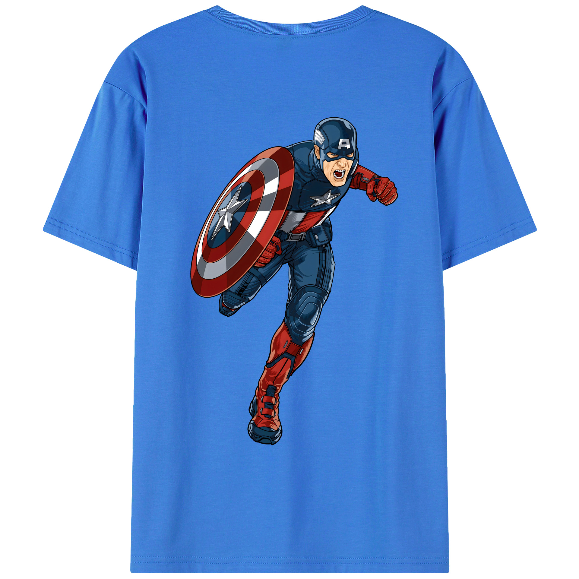 （画像用） アベンジャーズ The Avengers 綿100％ メンズ半袖Tシャツ（バックプリント） 通気性