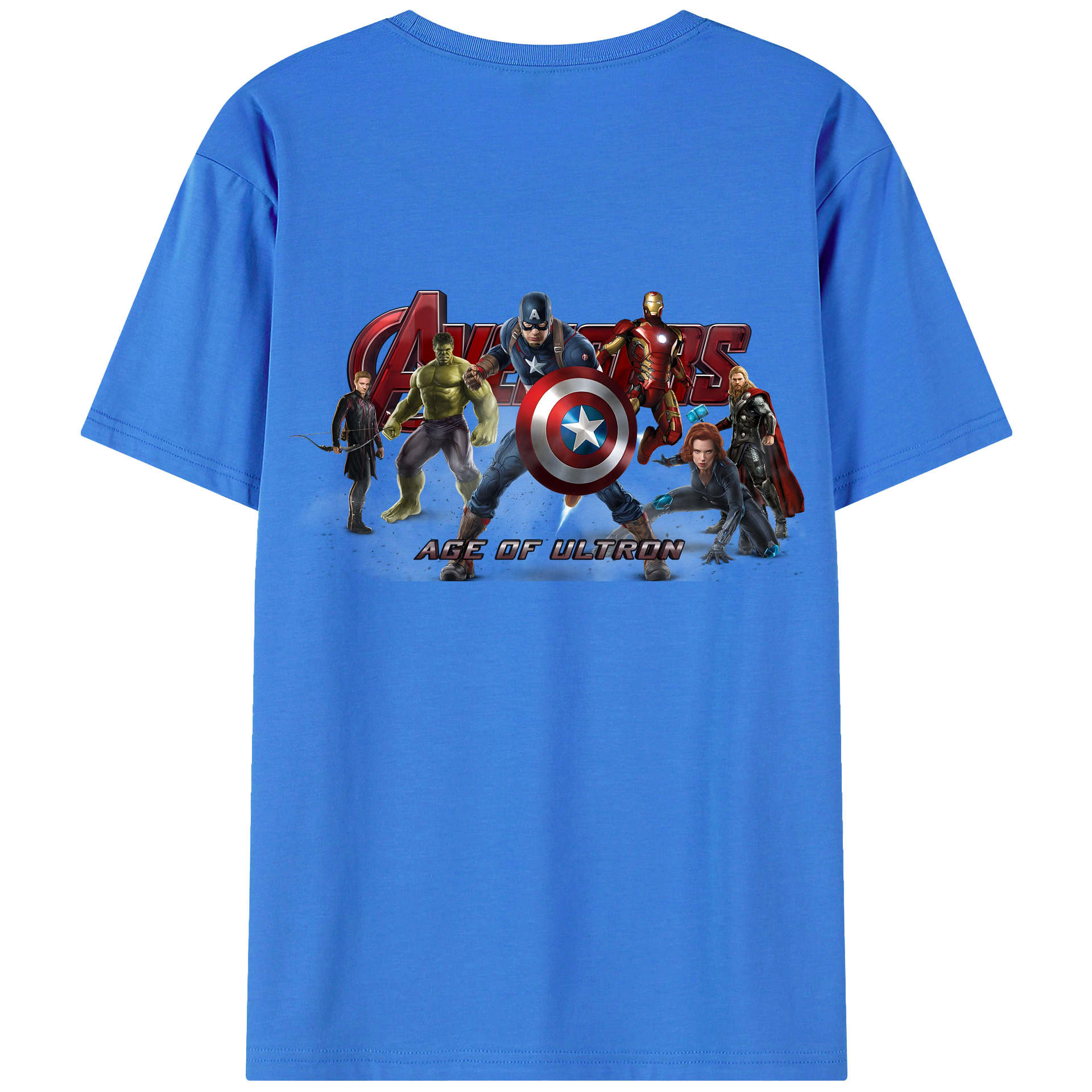 （画像用） アベンジャーズ The Avengers 綿100％ メンズ半袖Tシャツ（バックプリント） 通気性