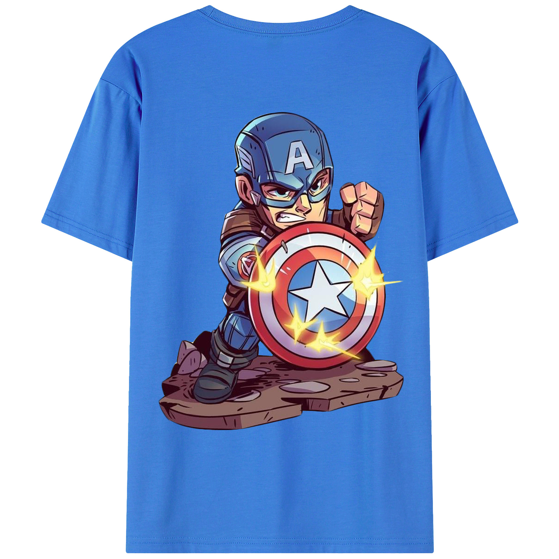 （画像用） アベンジャーズ The Avengers 綿100％ メンズ半袖Tシャツ（バックプリント） 通気性