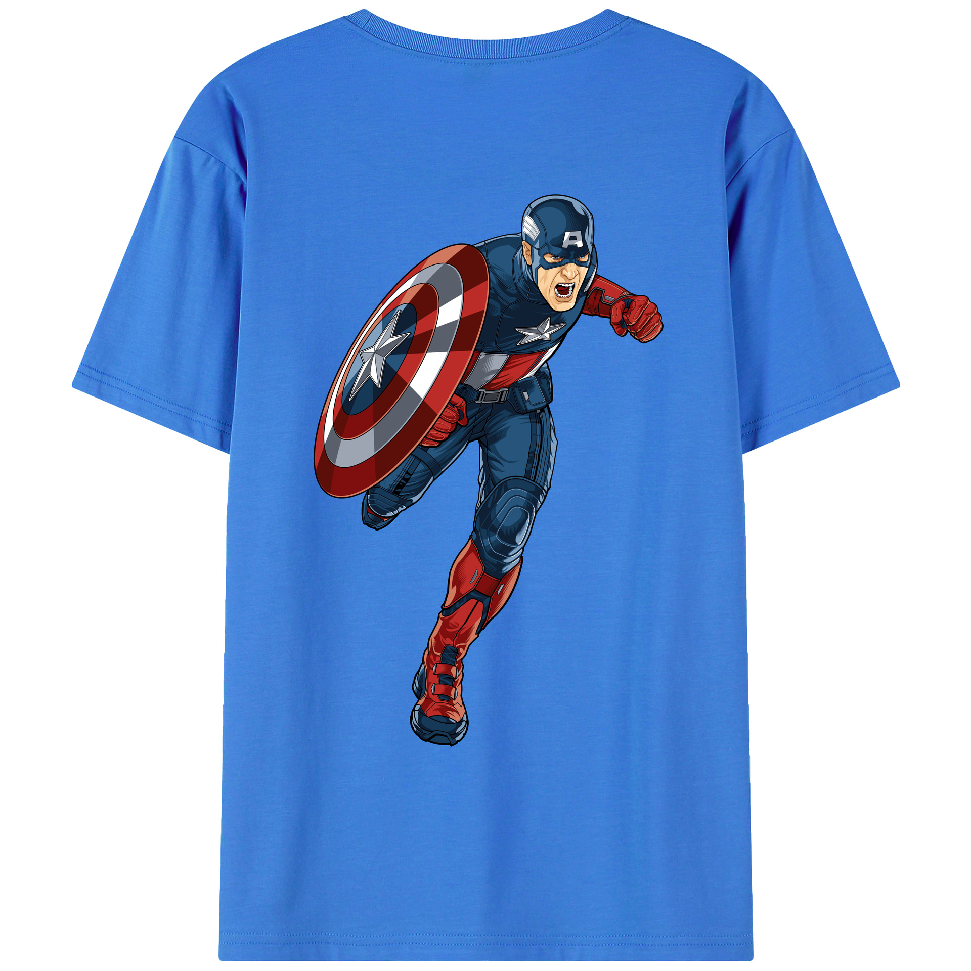 （画像用） アベンジャーズ The Avengers 綿100％ メンズ半袖Tシャツ（バックプリント） 通気性