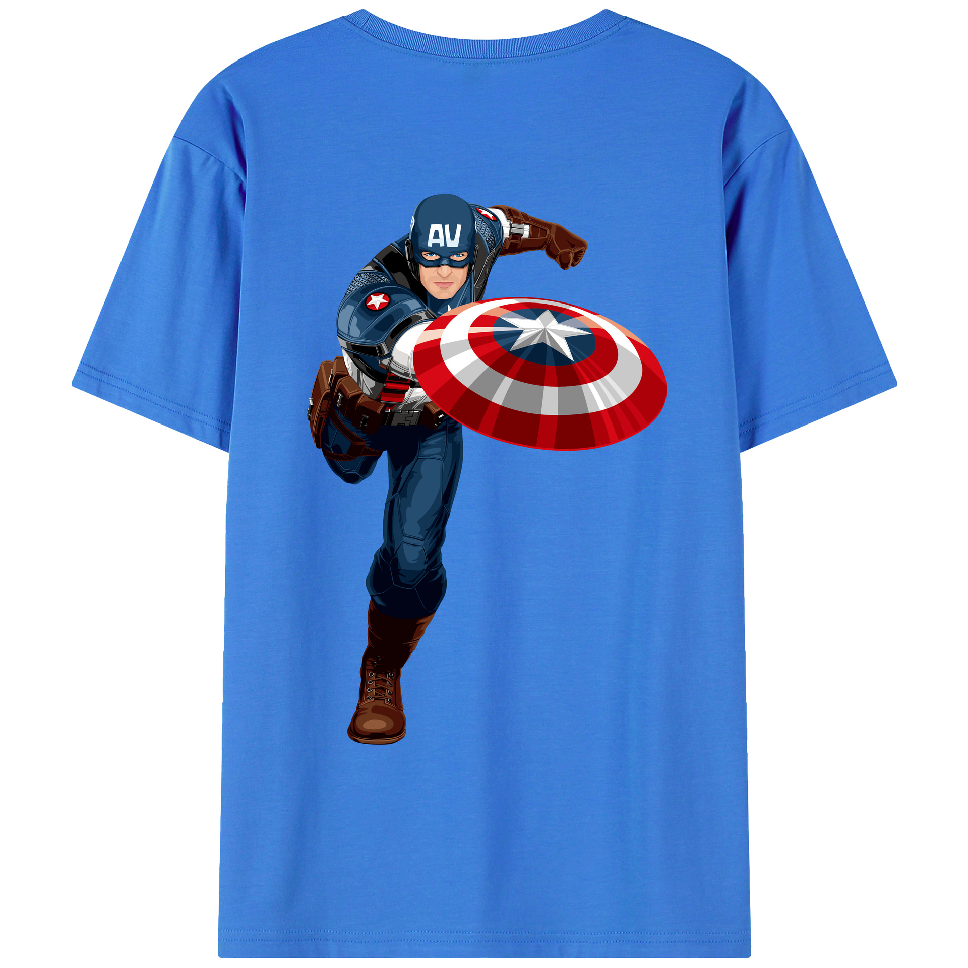 （画像用） アベンジャーズ The Avengers 綿100％ メンズ半袖Tシャツ（バックプリント） 通気性
