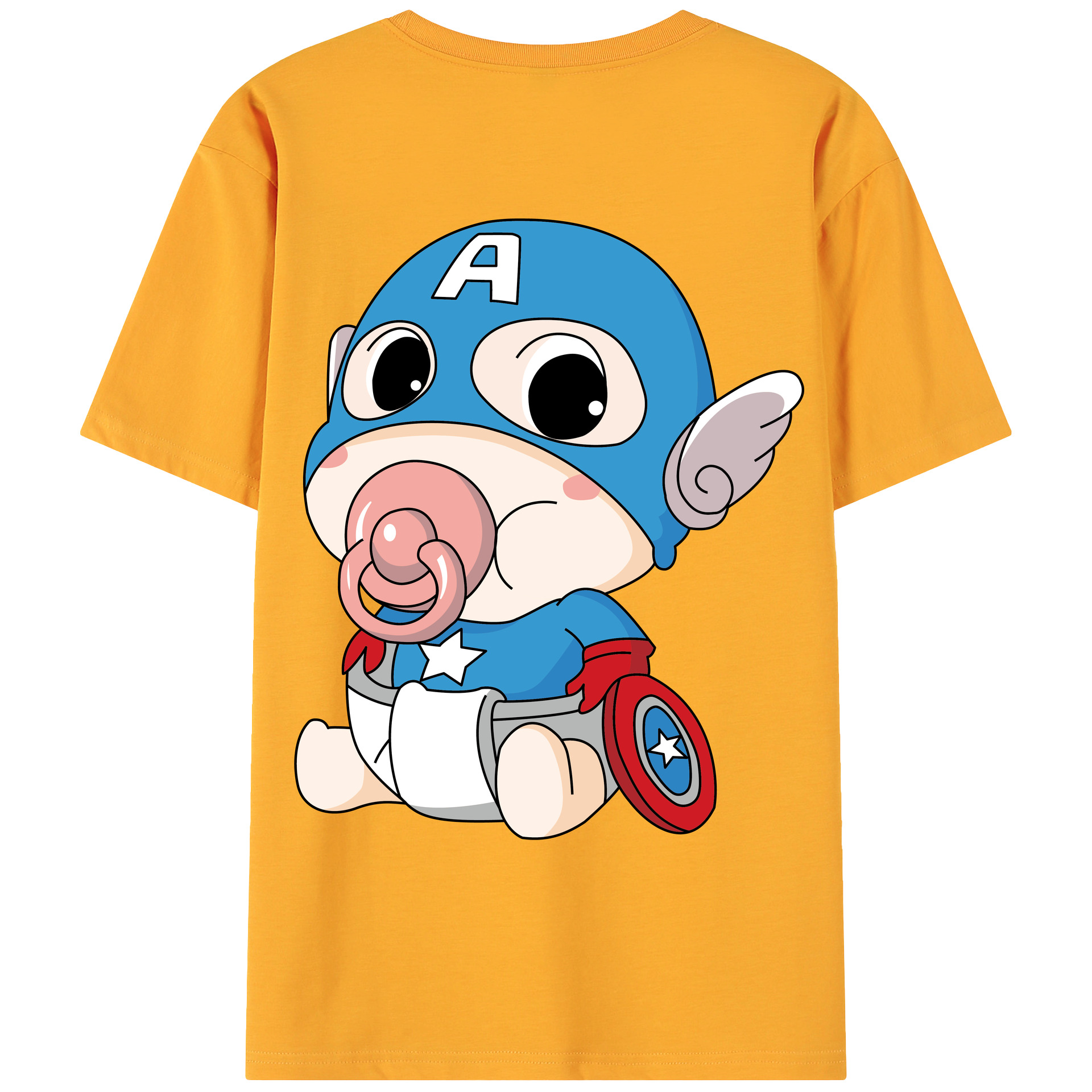（画像用） アベンジャーズ The Avengers 綿100％ メンズ半袖Tシャツ（バックプリント） 通気性