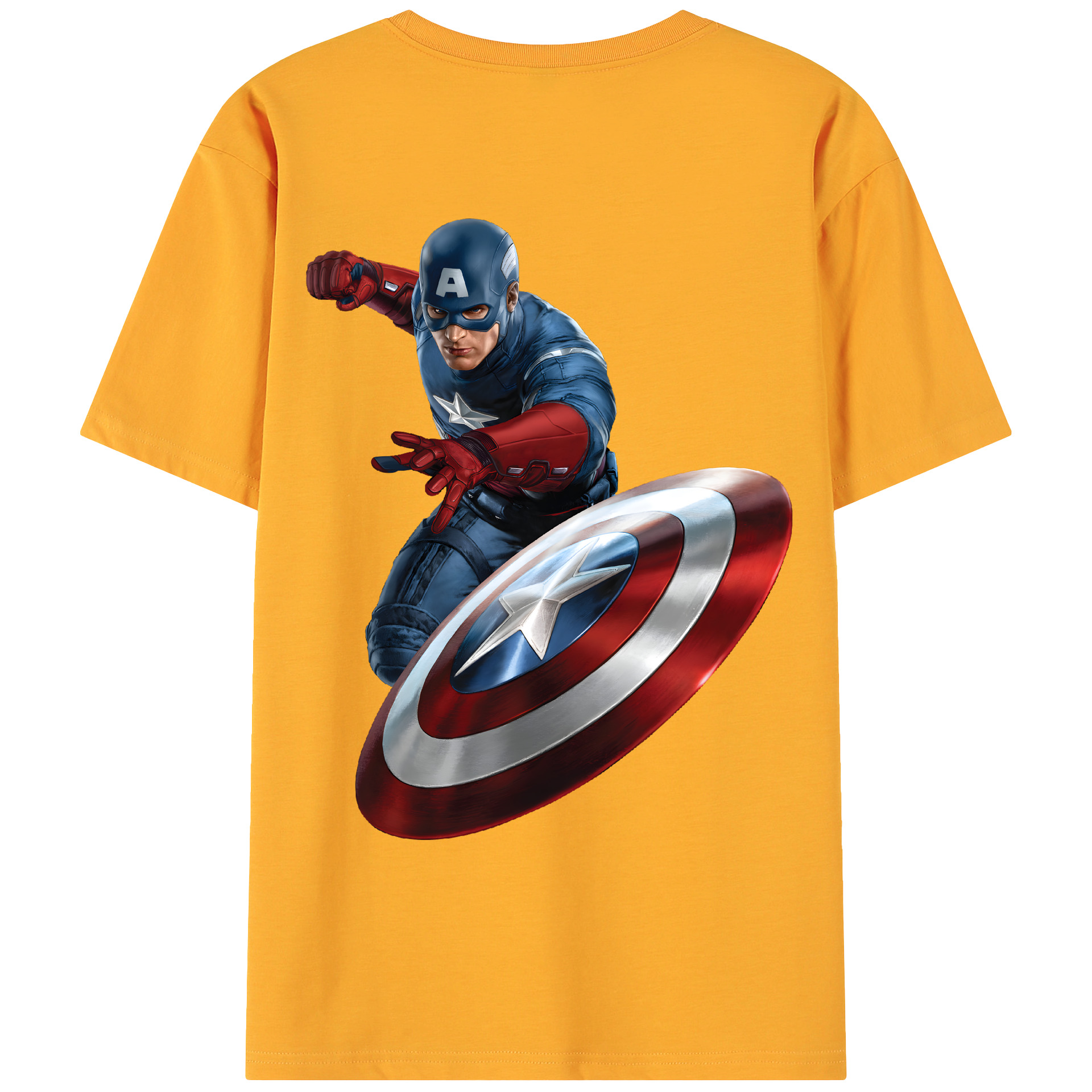 （画像用） アベンジャーズ The Avengers 綿100％ メンズ半袖Tシャツ（バックプリント） 通気性
