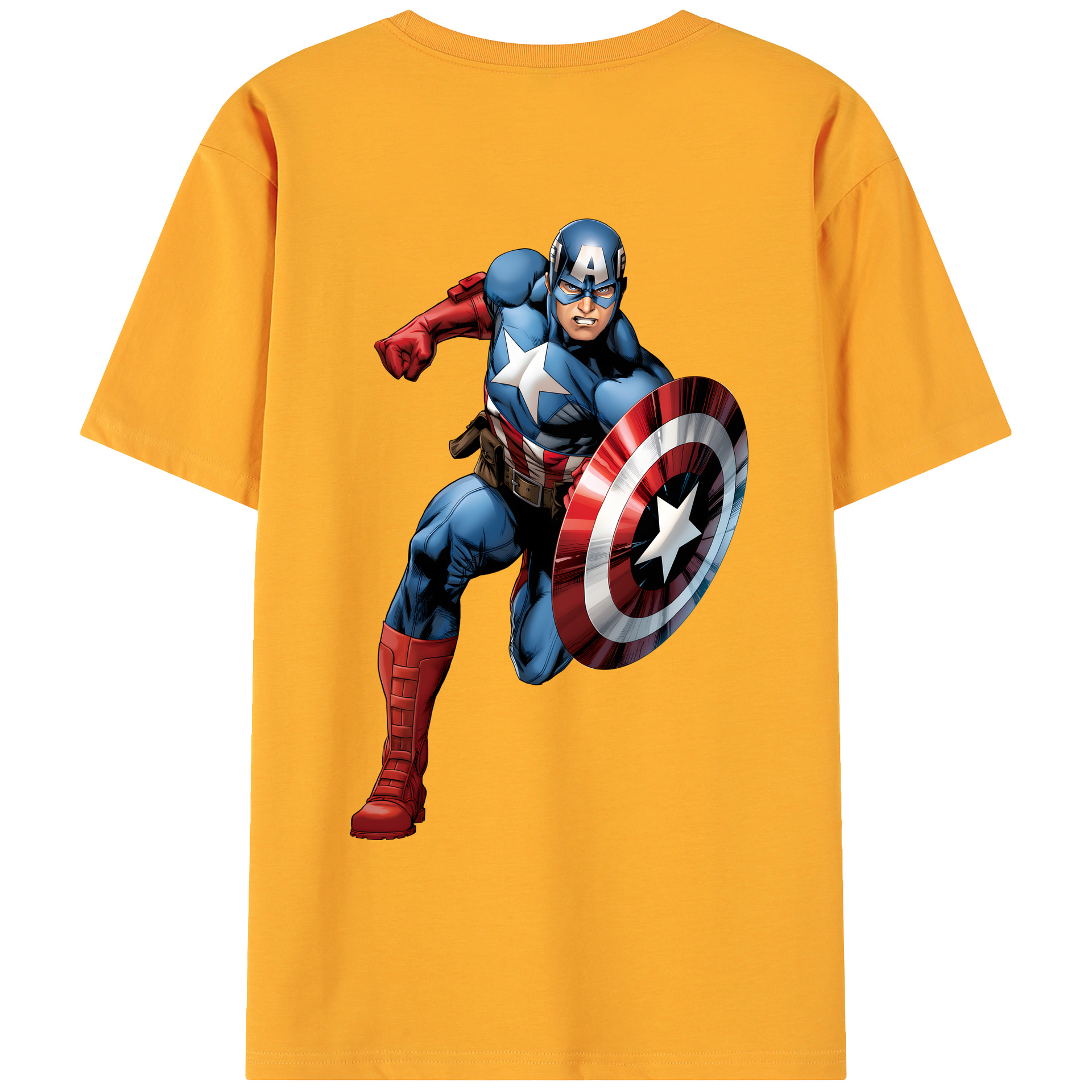 （画像用） アベンジャーズ The Avengers 綿100％ メンズ半袖Tシャツ（バックプリント） 通気性