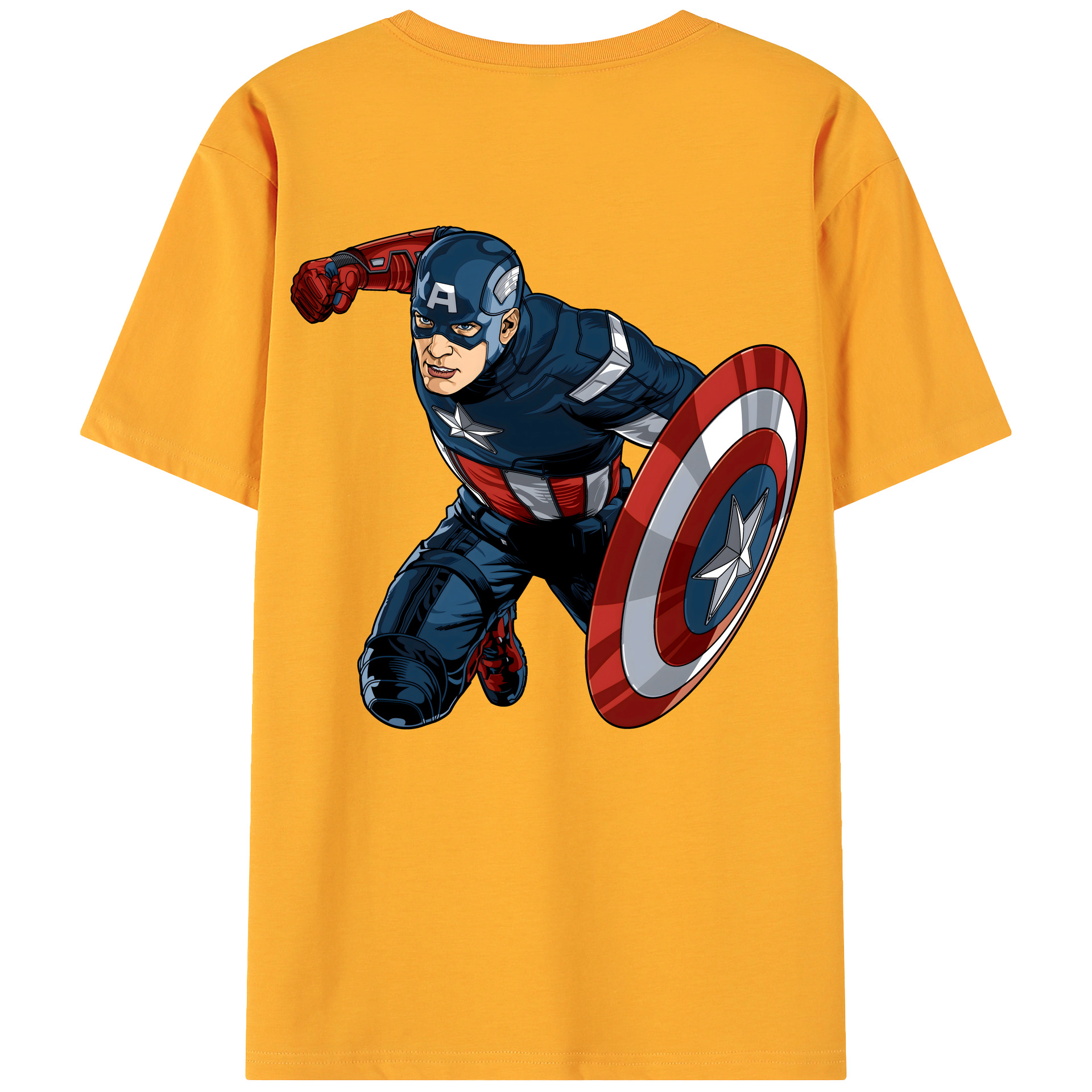 （画像用） アベンジャーズ The Avengers 綿100％ メンズ半袖Tシャツ（バックプリント） 通気性