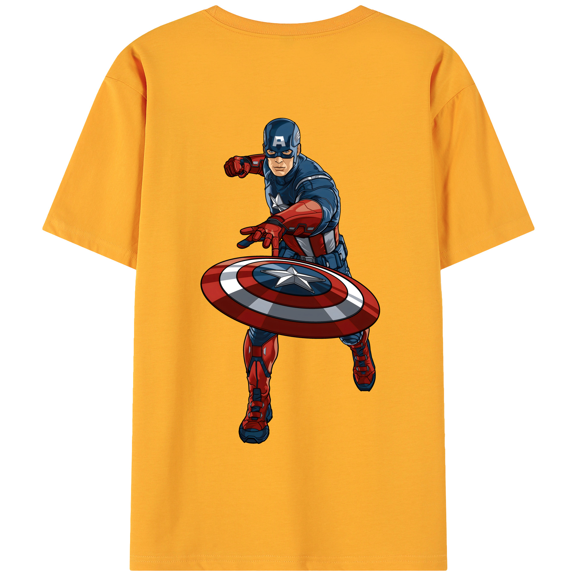 （画像用） アベンジャーズ The Avengers 綿100％ メンズ半袖Tシャツ（バックプリント） 通気性