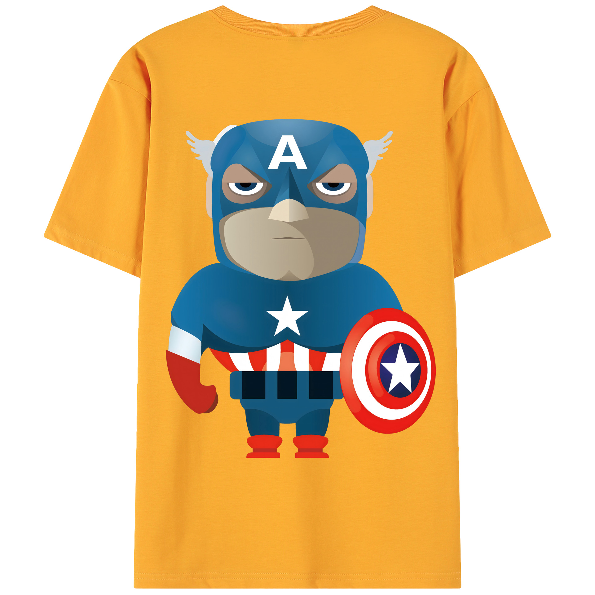 （画像用） アベンジャーズ The Avengers 綿100％ メンズ半袖Tシャツ（バックプリント） 通気性
