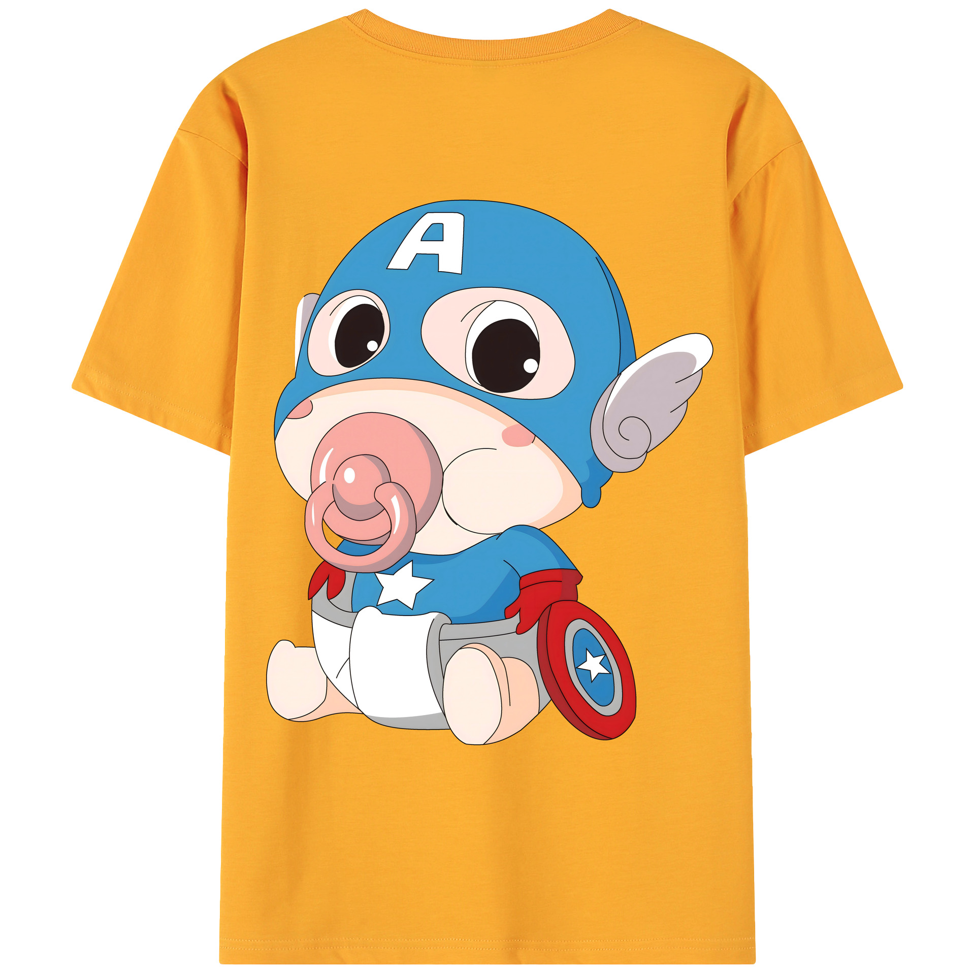 （画像用） アベンジャーズ The Avengers 綿100％ メンズ半袖Tシャツ（バックプリント） 通気性