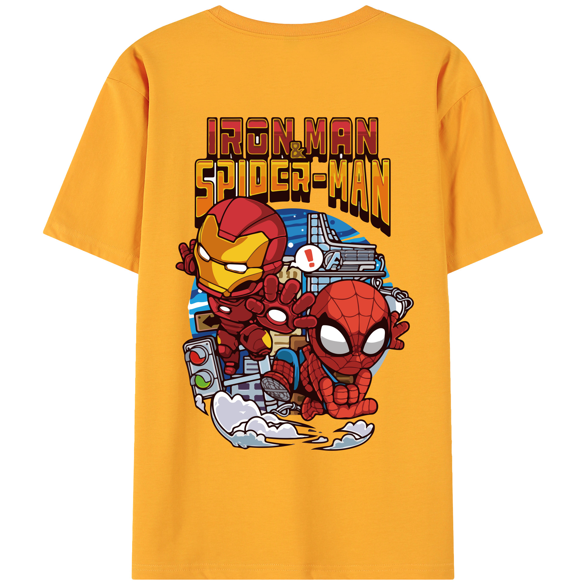 （画像用） アベンジャーズ The Avengers 綿100％ メンズ半袖Tシャツ（バックプリント） 通気性