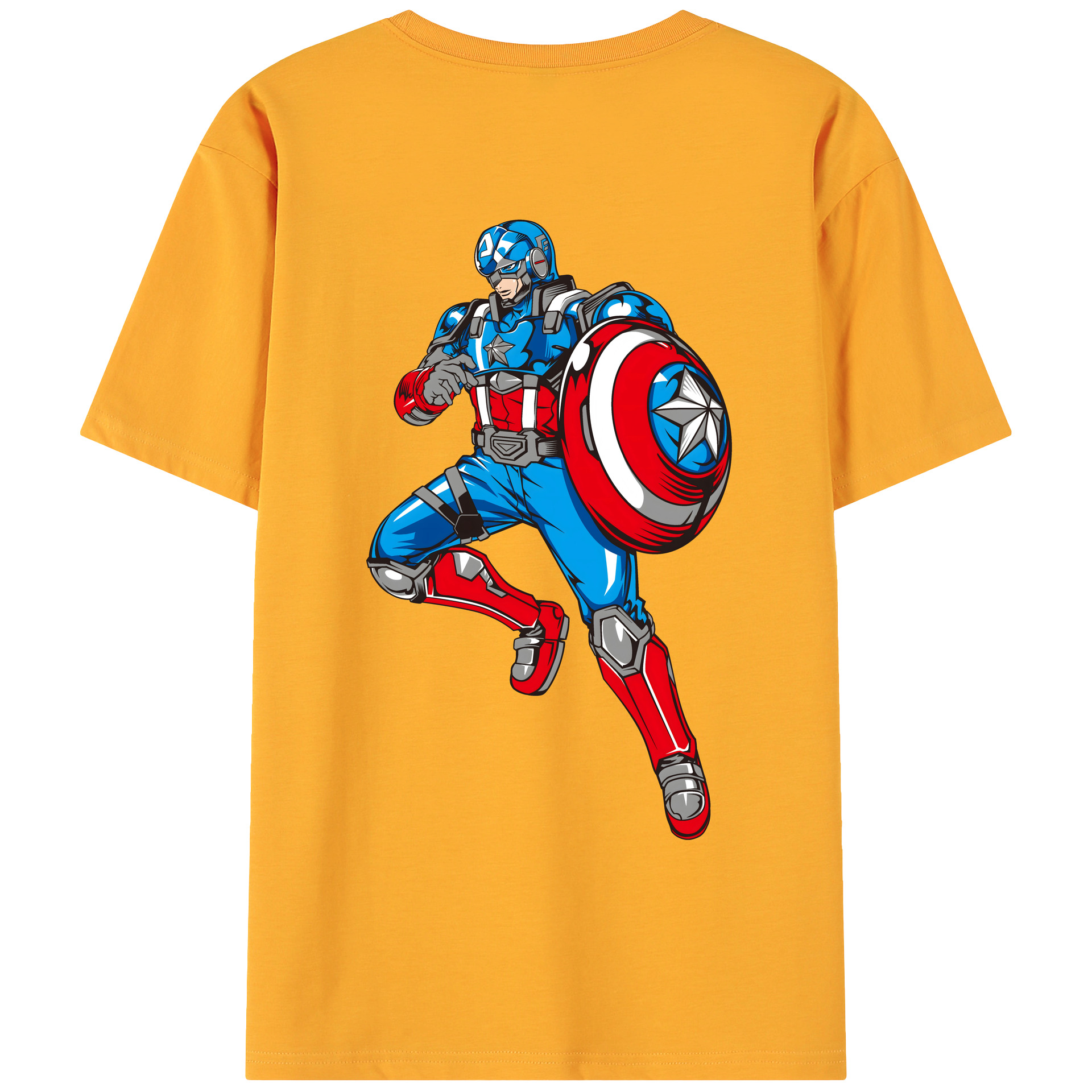 （画像用） アベンジャーズ The Avengers 綿100％ メンズ半袖Tシャツ（バックプリント） 通気性