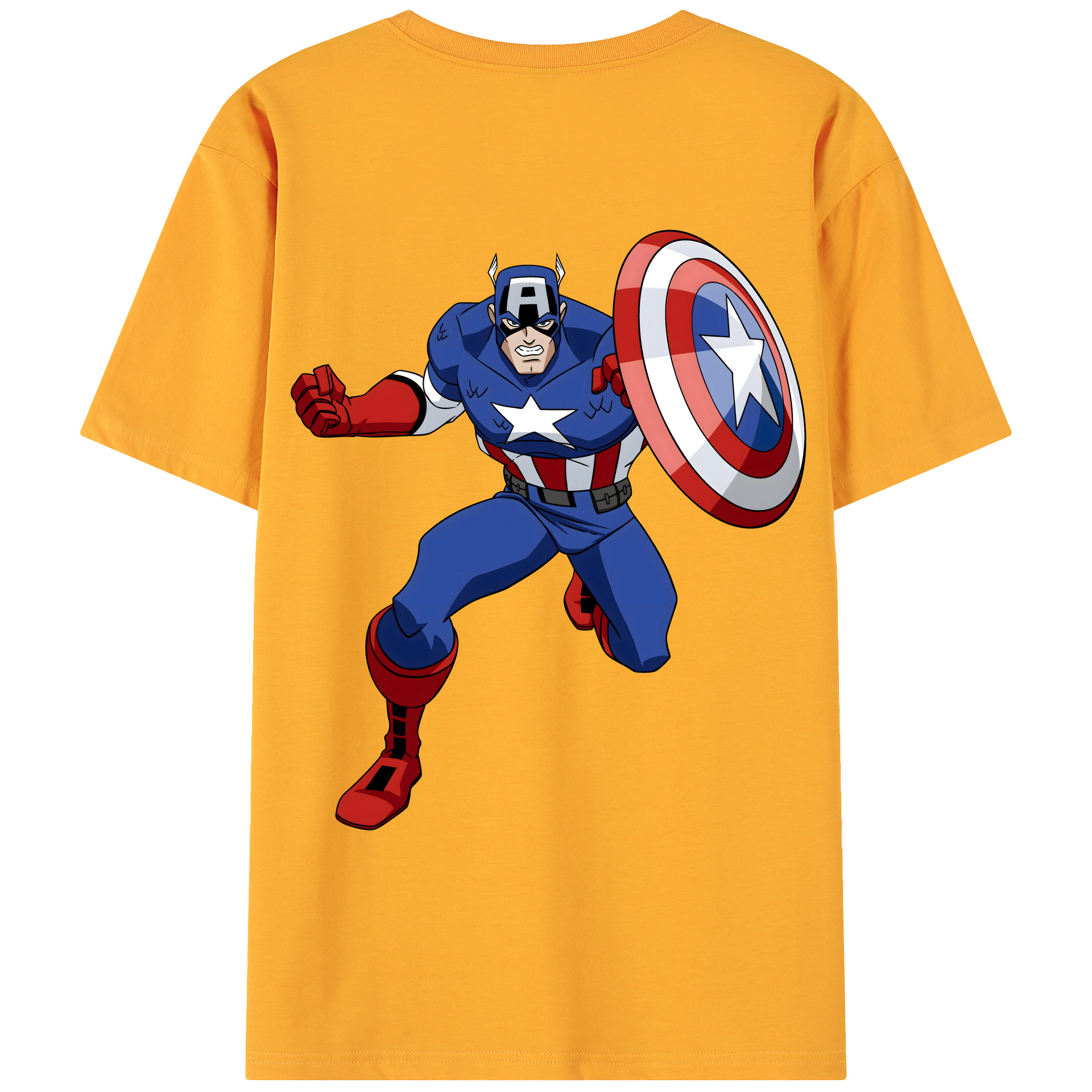 （画像用） アベンジャーズ The Avengers 綿100％ メンズ半袖Tシャツ（バックプリント） 通気性