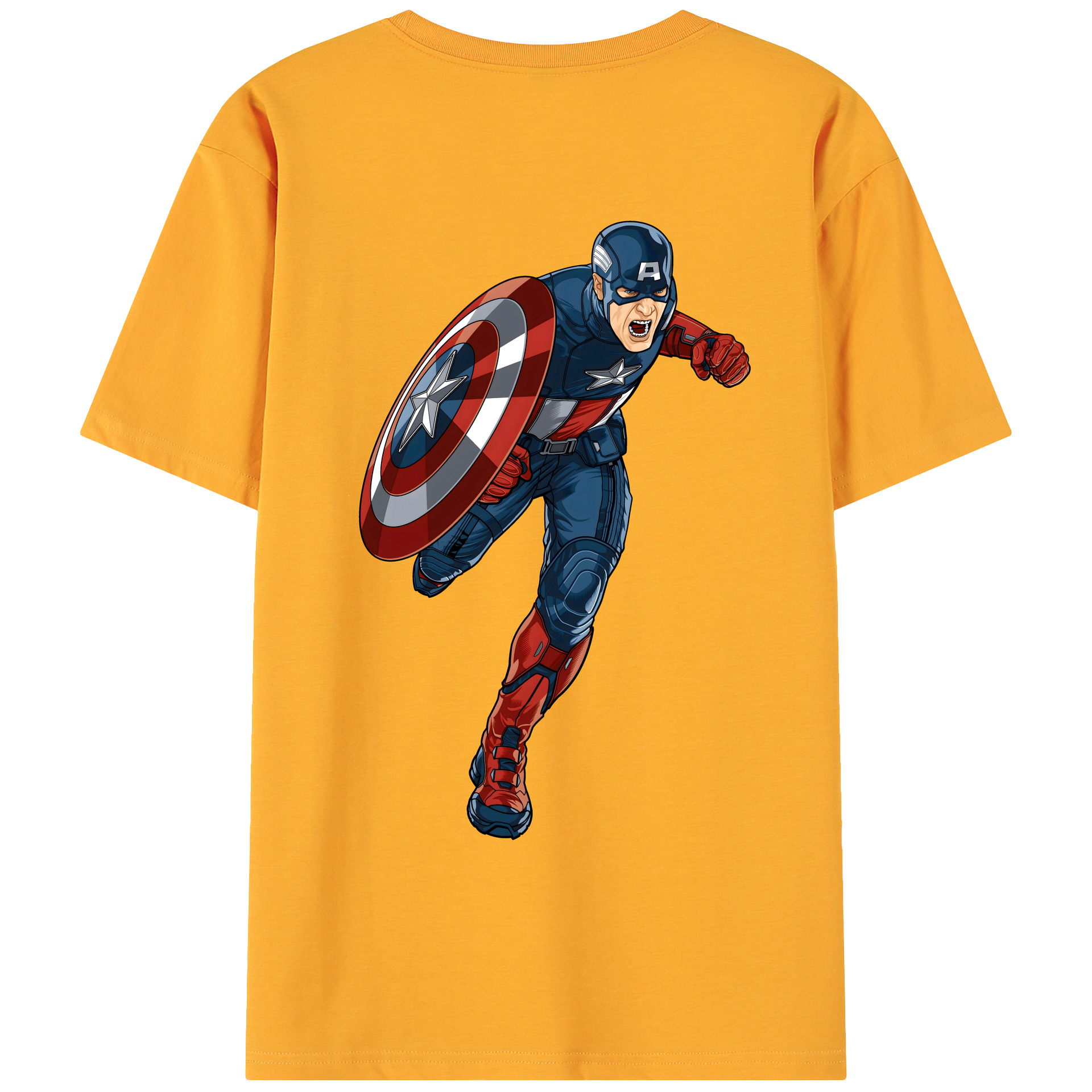 （画像用） アベンジャーズ The Avengers 綿100％ メンズ半袖Tシャツ（バックプリント） 通気性