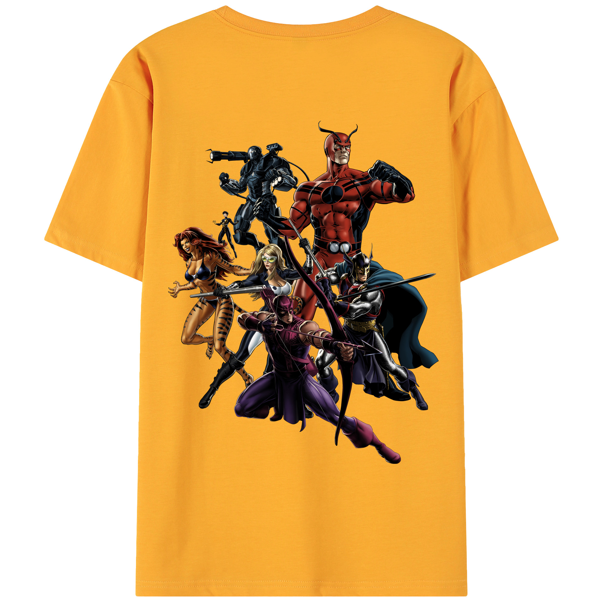 （画像用） アベンジャーズ The Avengers 綿100％ メンズ半袖Tシャツ（バックプリント） 通気性