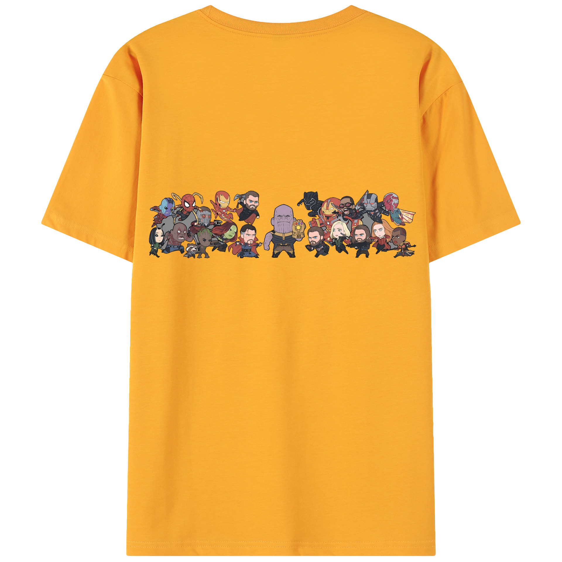 （画像用） アベンジャーズ The Avengers 綿100％ メンズ半袖Tシャツ（バックプリント） 通気性