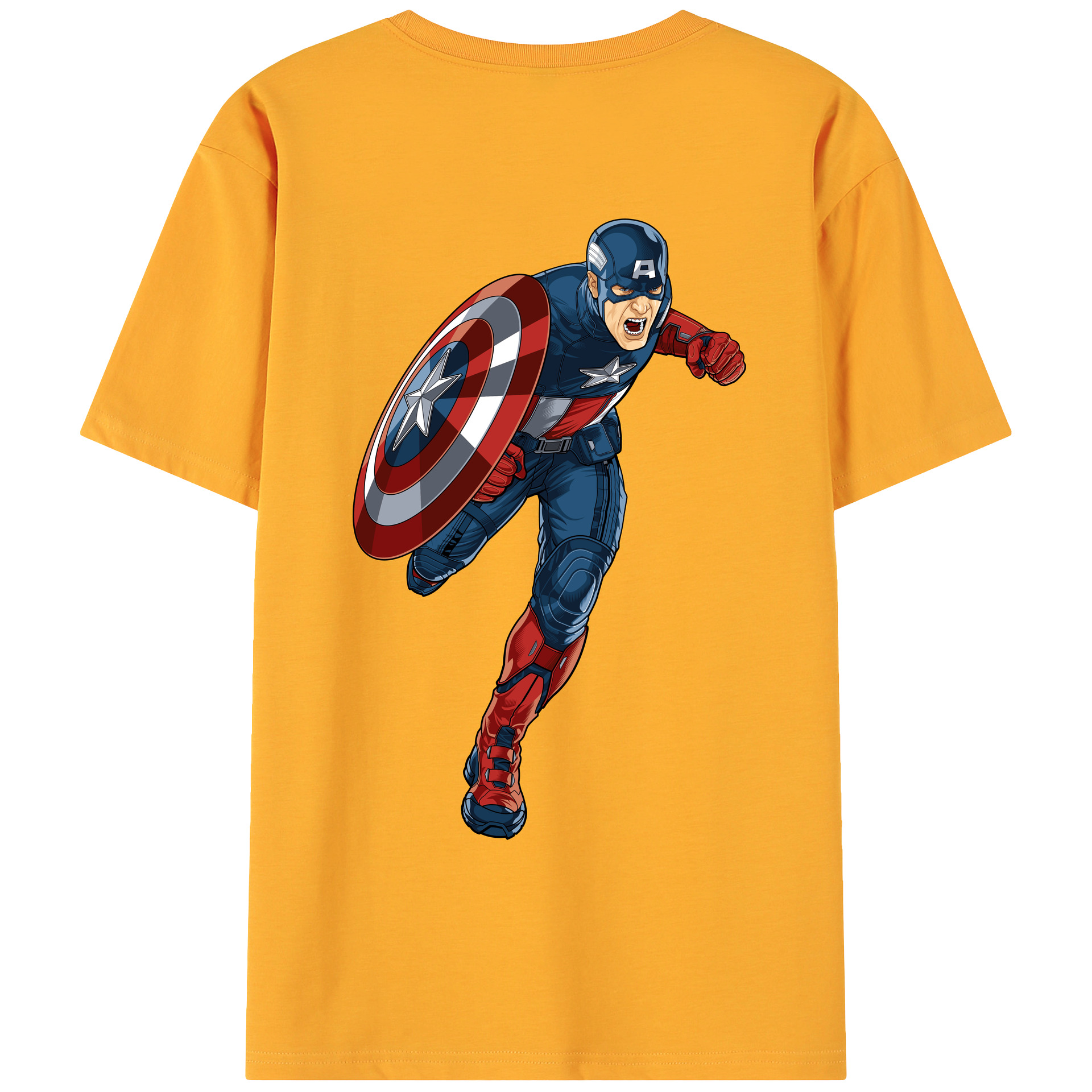 （画像用） アベンジャーズ The Avengers 綿100％ メンズ半袖Tシャツ（バックプリント） 通気性