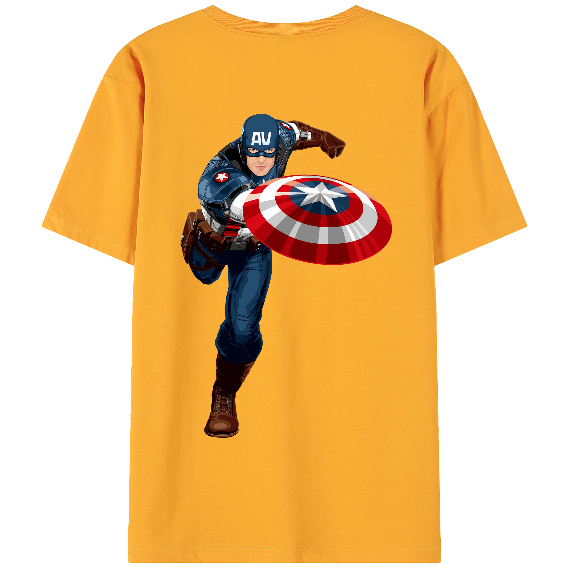 （画像用） アベンジャーズ The Avengers 綿100％ メンズ半袖Tシャツ（バックプリント） 通気性