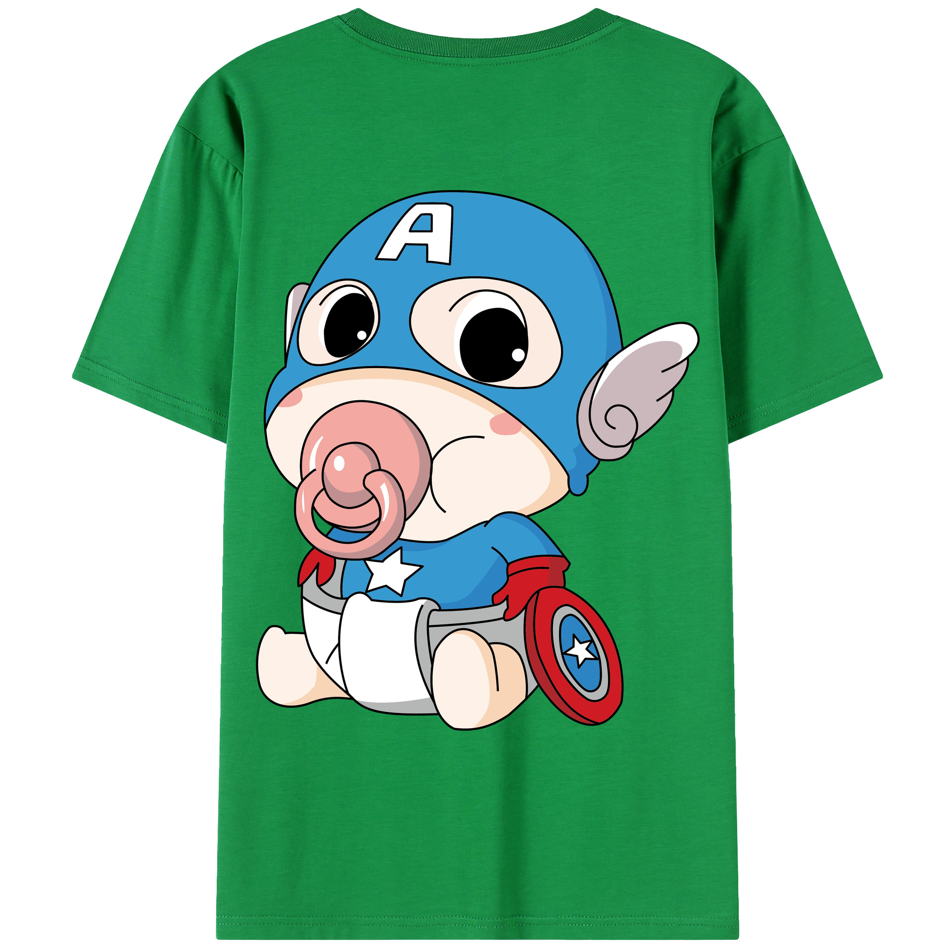 （画像用） アベンジャーズ The Avengers 綿100％ メンズ半袖Tシャツ（バックプリント） 通気性