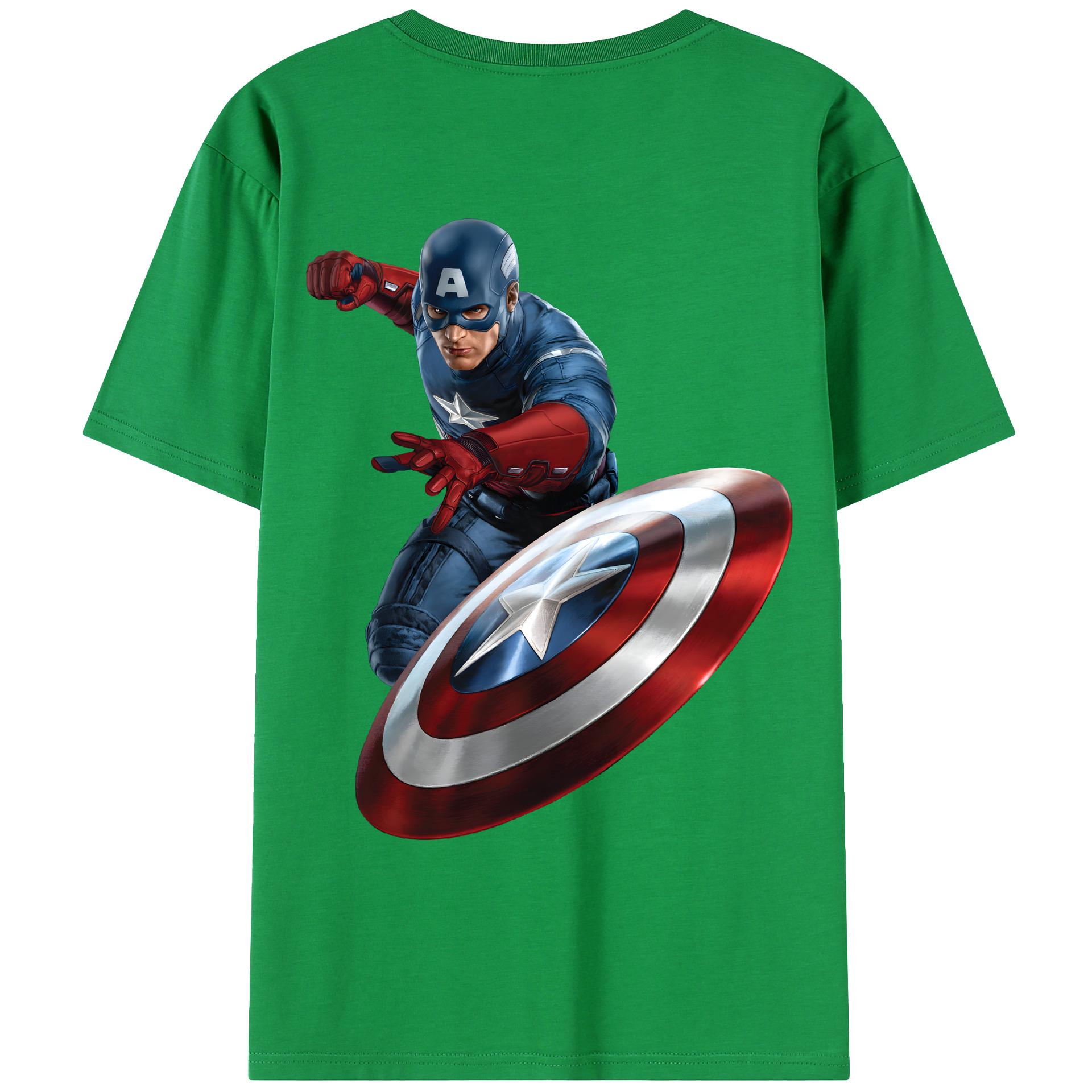 （画像用） アベンジャーズ The Avengers 綿100％ メンズ半袖Tシャツ（バックプリント） 通気性