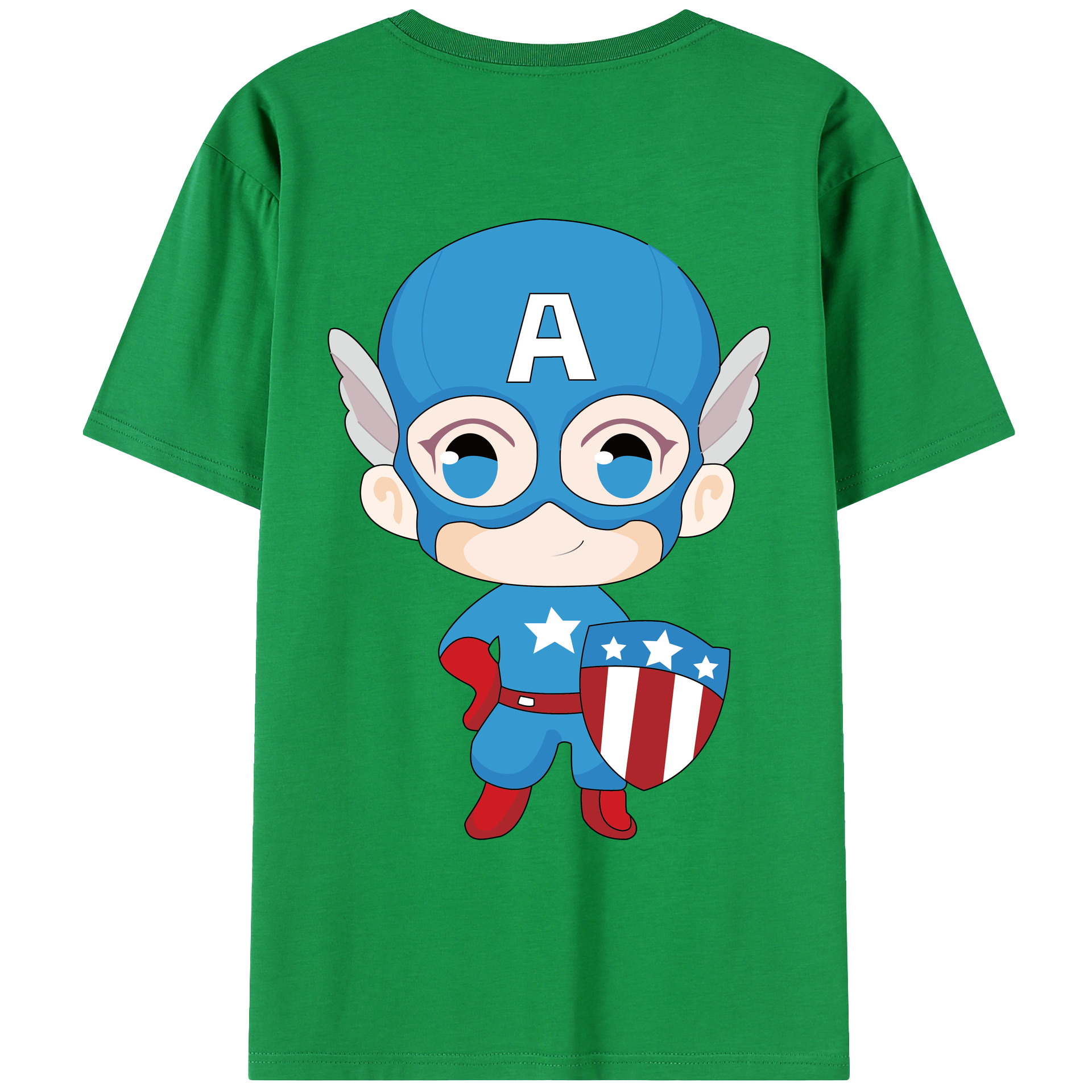 （画像用） アベンジャーズ The Avengers 綿100％ メンズ半袖Tシャツ（バックプリント） 通気性