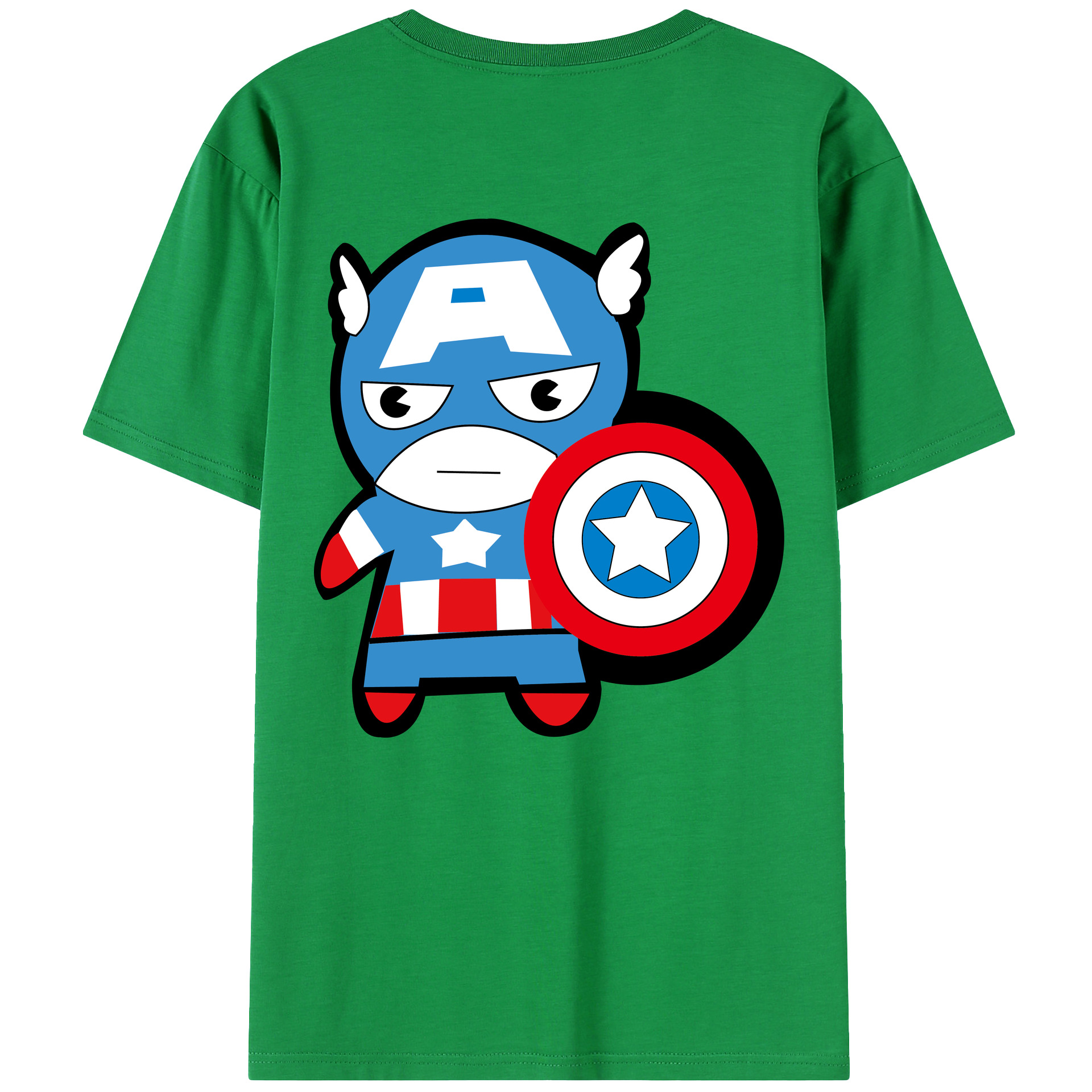 （画像用） アベンジャーズ The Avengers 綿100％ メンズ半袖Tシャツ（バックプリント） 通気性
