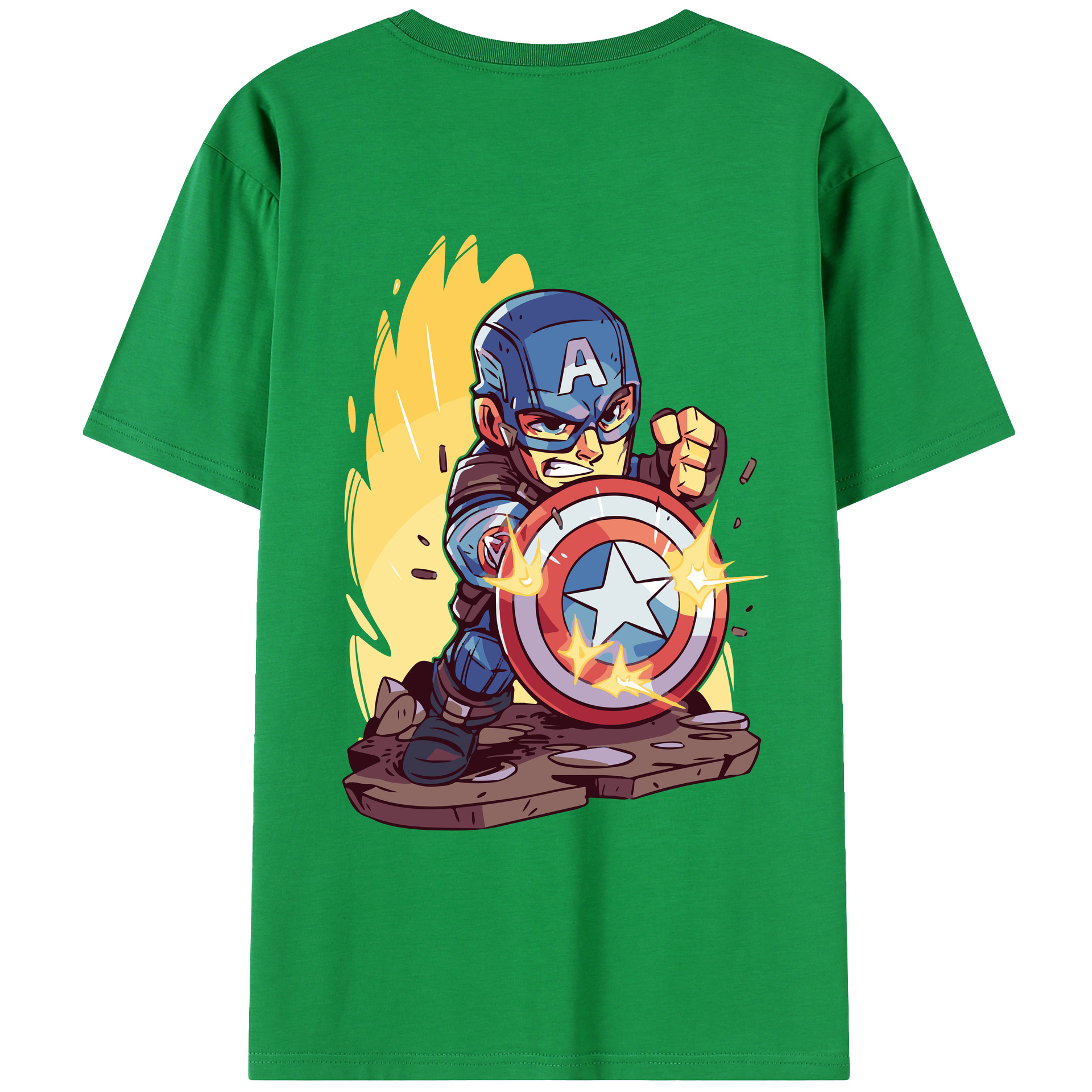 （画像用） アベンジャーズ The Avengers 綿100％ メンズ半袖Tシャツ（バックプリント） 通気性