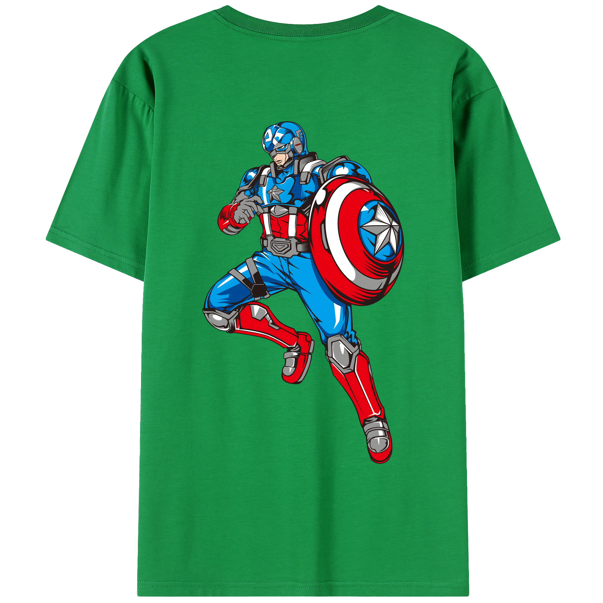 （画像用） アベンジャーズ The Avengers 綿100％ メンズ半袖Tシャツ（バックプリント） 通気性
