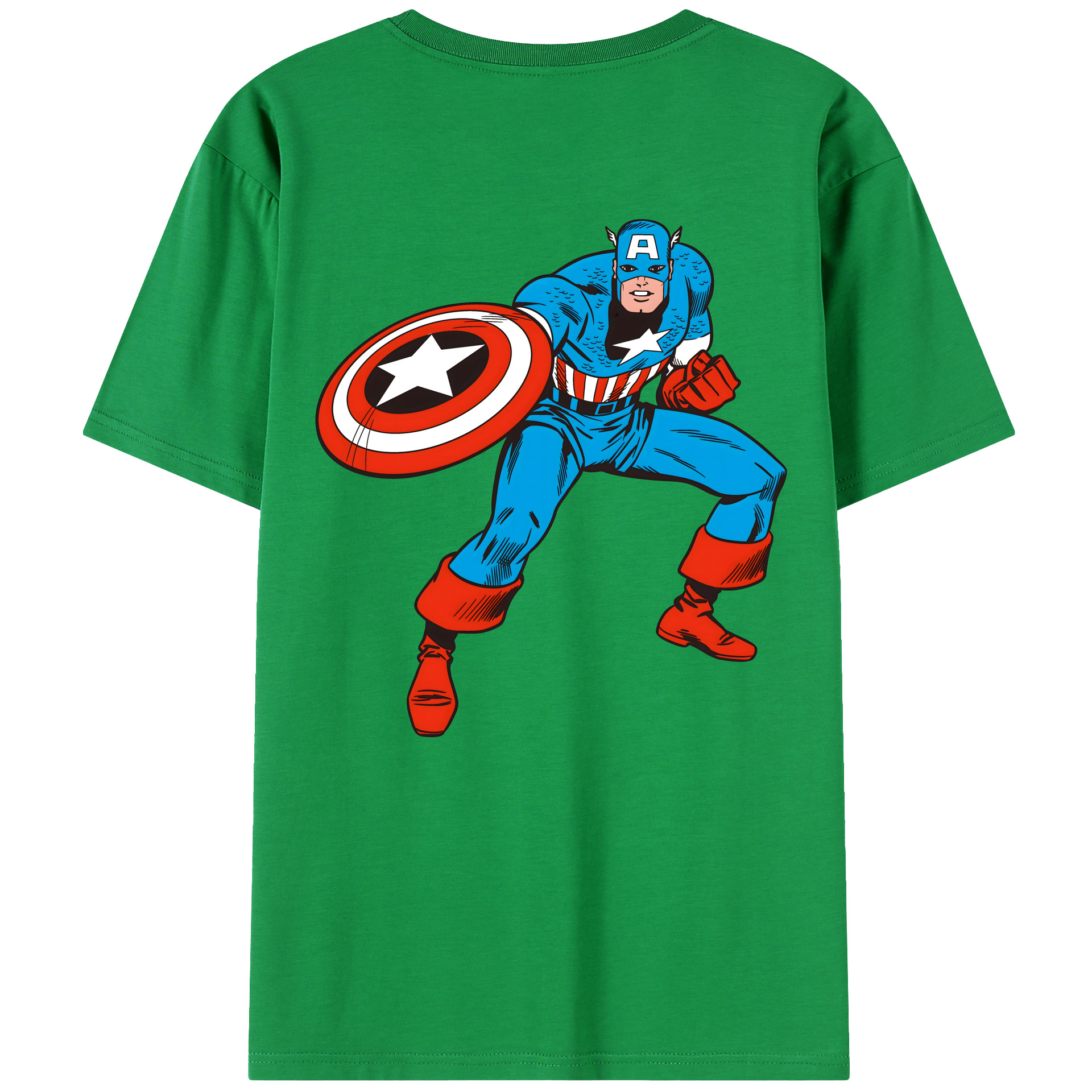 （画像用） アベンジャーズ The Avengers 綿100％ メンズ半袖Tシャツ（バックプリント） 通気性