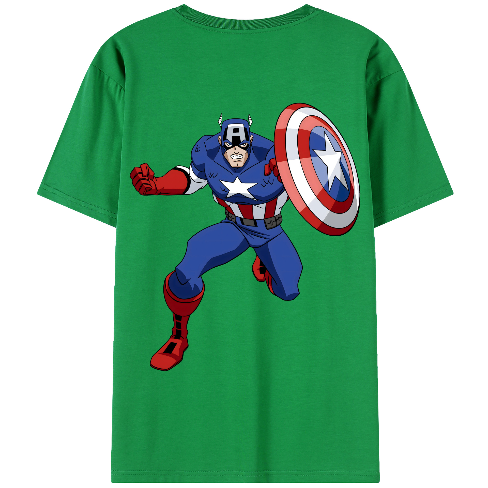 （画像用） アベンジャーズ The Avengers 綿100％ メンズ半袖Tシャツ（バックプリント） 通気性