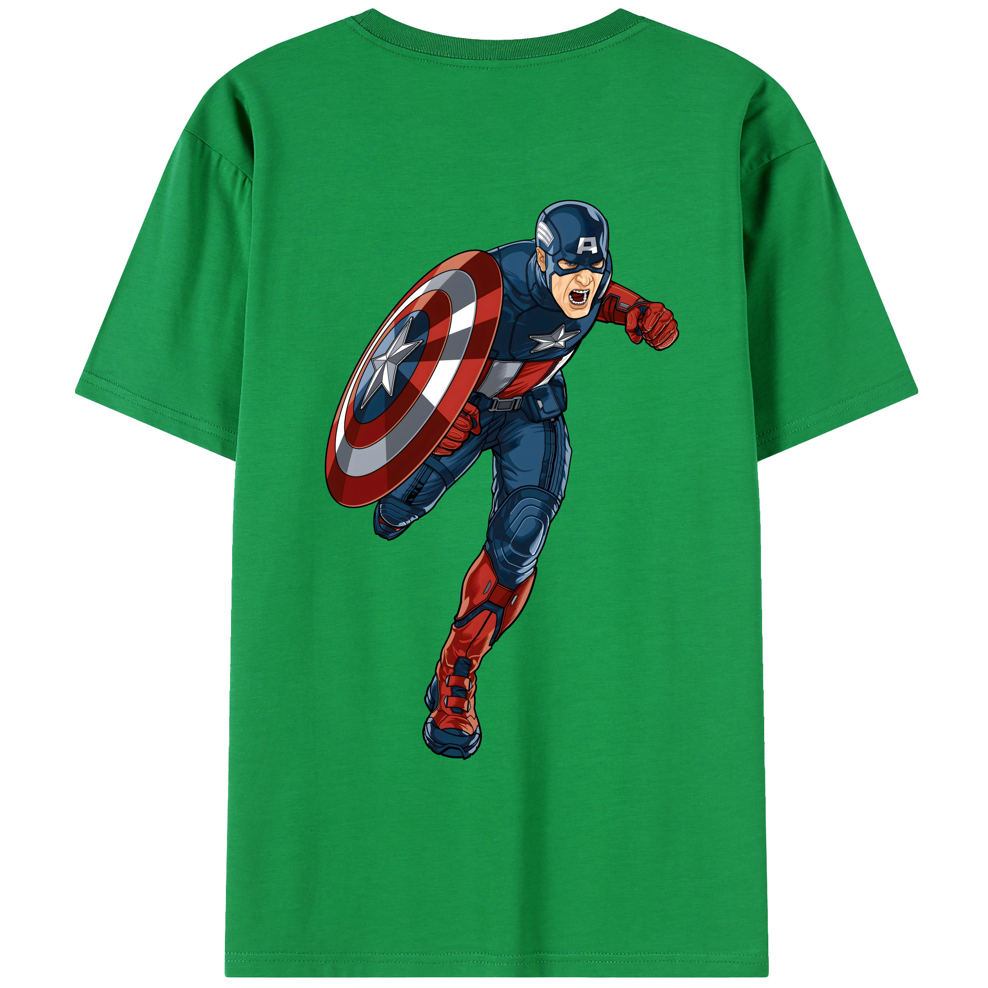 （画像用） アベンジャーズ The Avengers 綿100％ メンズ半袖Tシャツ（バックプリント） 通気性