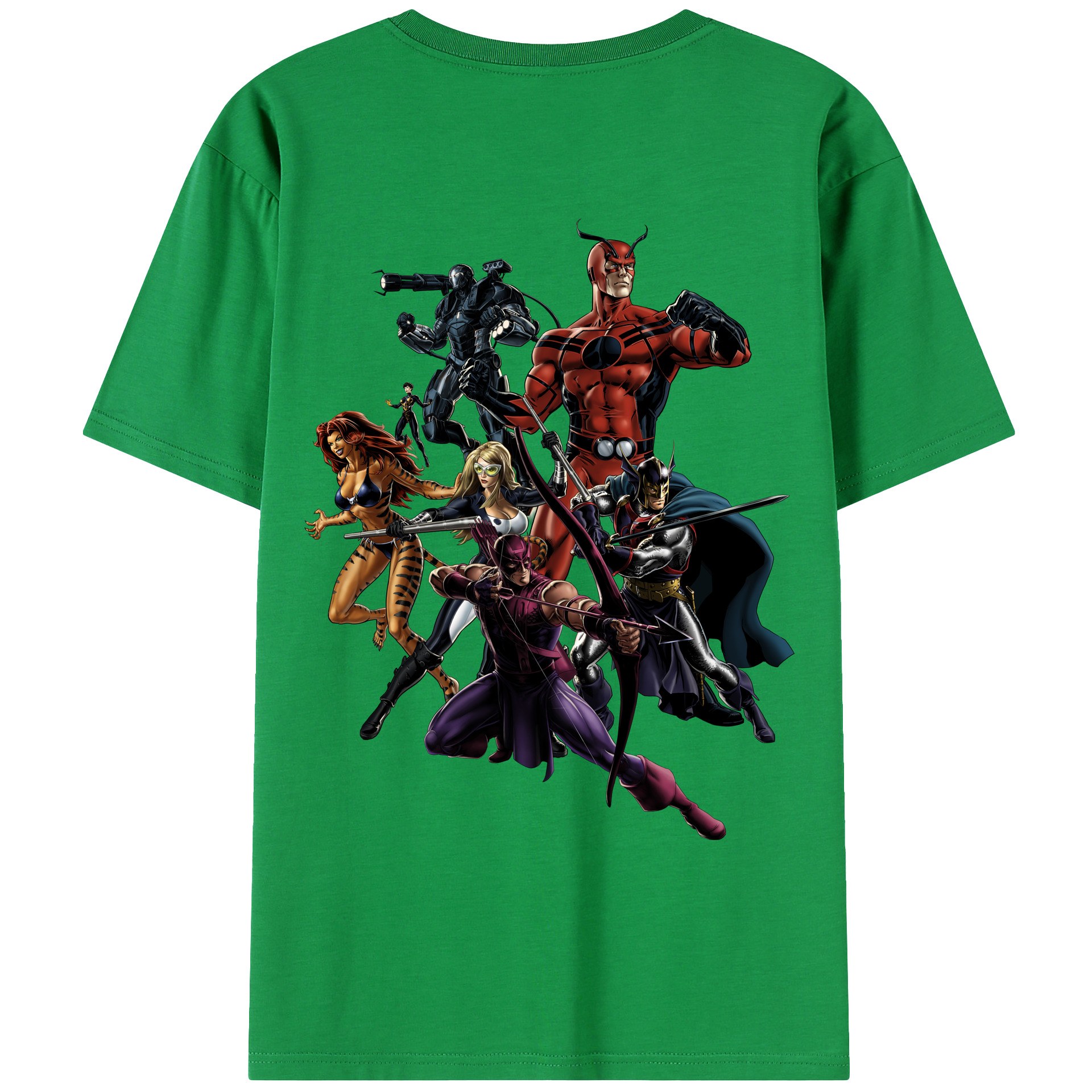 （画像用） アベンジャーズ The Avengers 綿100％ メンズ半袖Tシャツ（バックプリント） 通気性