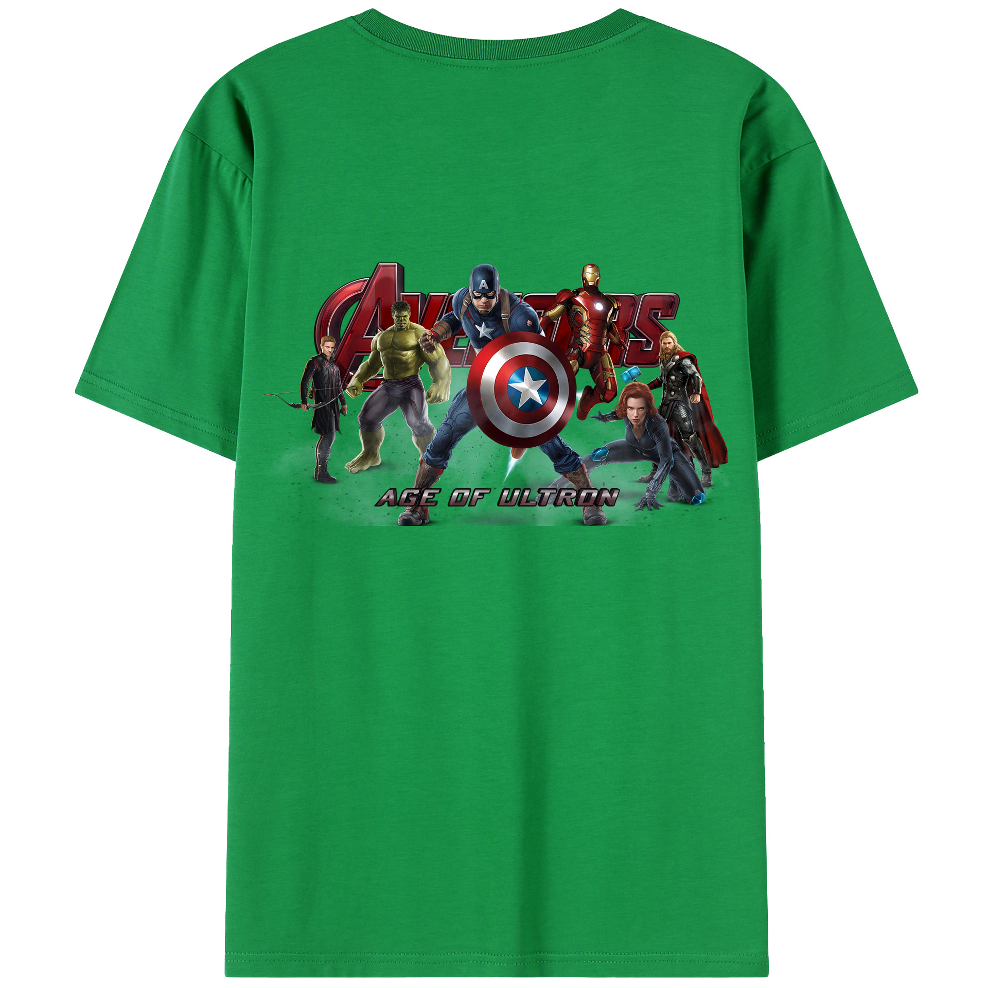 （画像用） アベンジャーズ The Avengers 綿100％ メンズ半袖Tシャツ（バックプリント） 通気性