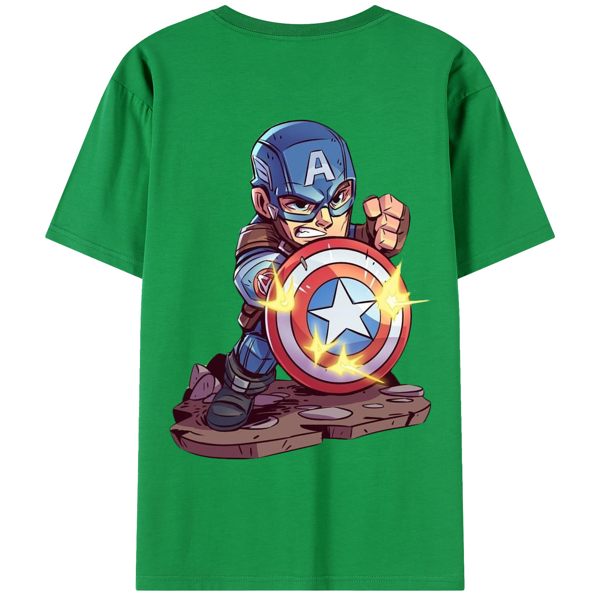 （画像用） アベンジャーズ The Avengers 綿100％ メンズ半袖Tシャツ（バックプリント） 通気性