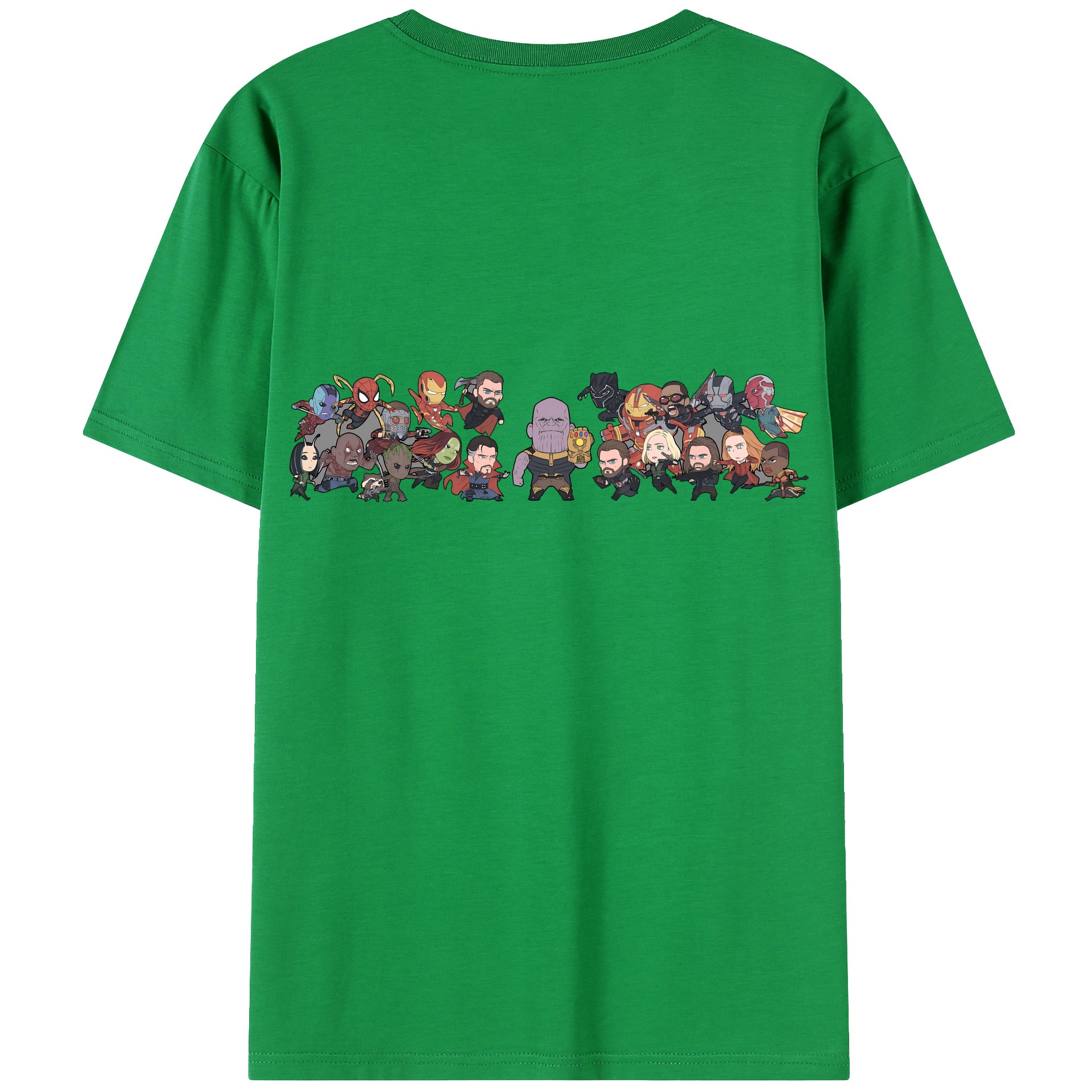 （画像用） アベンジャーズ The Avengers 綿100％ メンズ半袖Tシャツ（バックプリント） 通気性