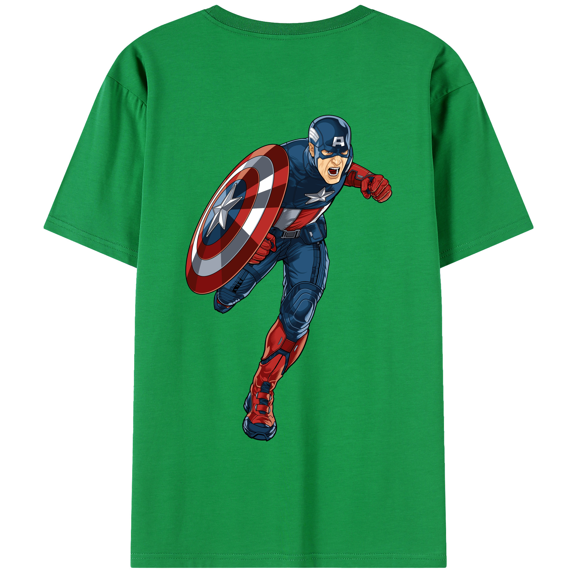 （画像用） アベンジャーズ The Avengers 綿100％ メンズ半袖Tシャツ（バックプリント） 通気性