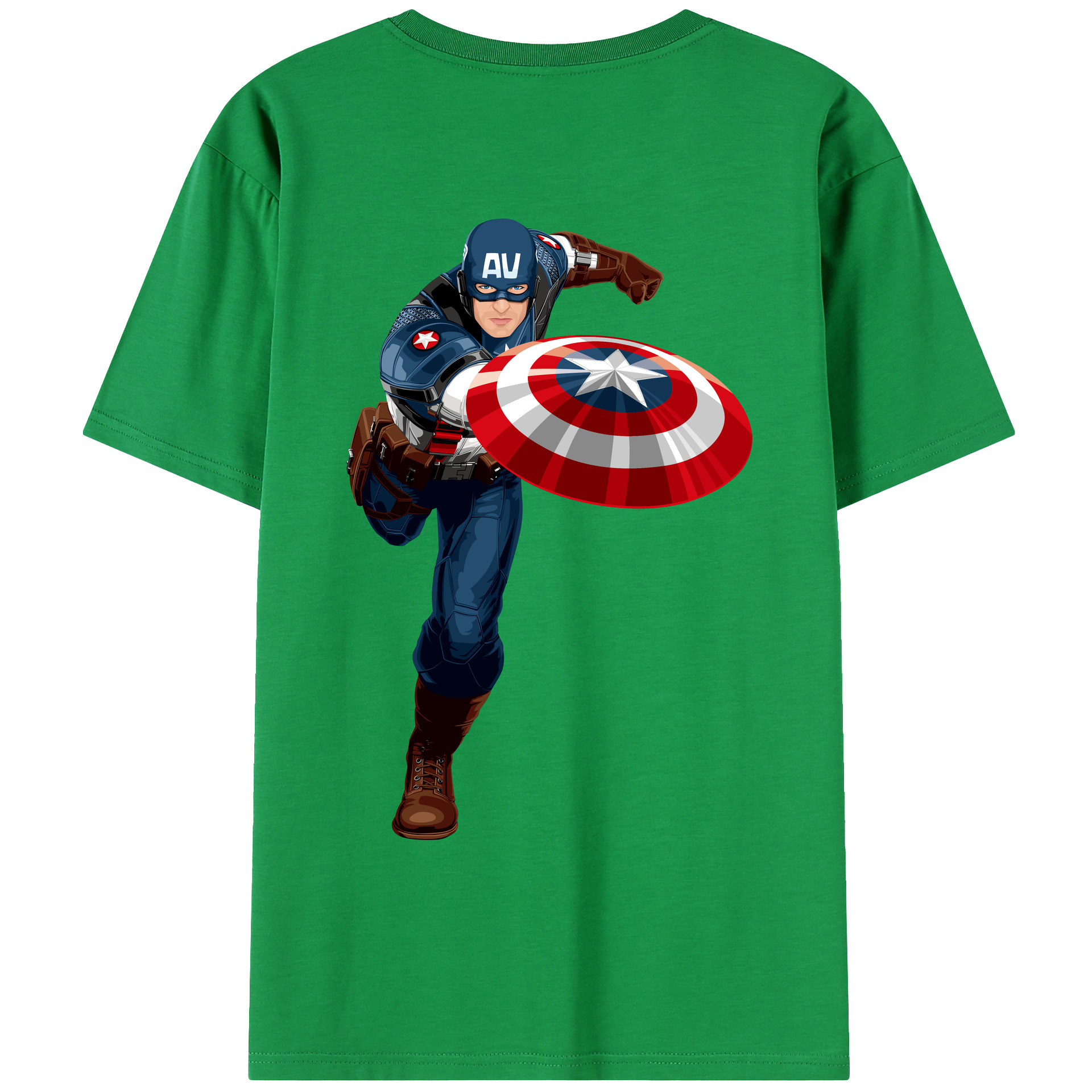 （画像用） アベンジャーズ The Avengers 綿100％ メンズ半袖Tシャツ（バックプリント） 通気性