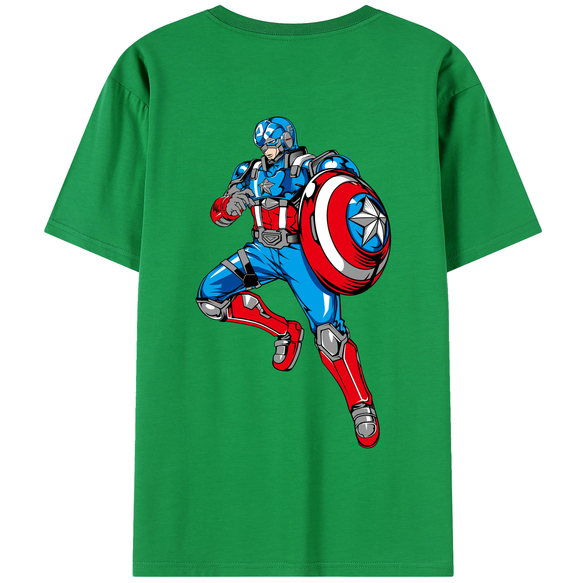 （画像用） アベンジャーズ The Avengers 綿100％ メンズ半袖Tシャツ（バックプリント） 通気性