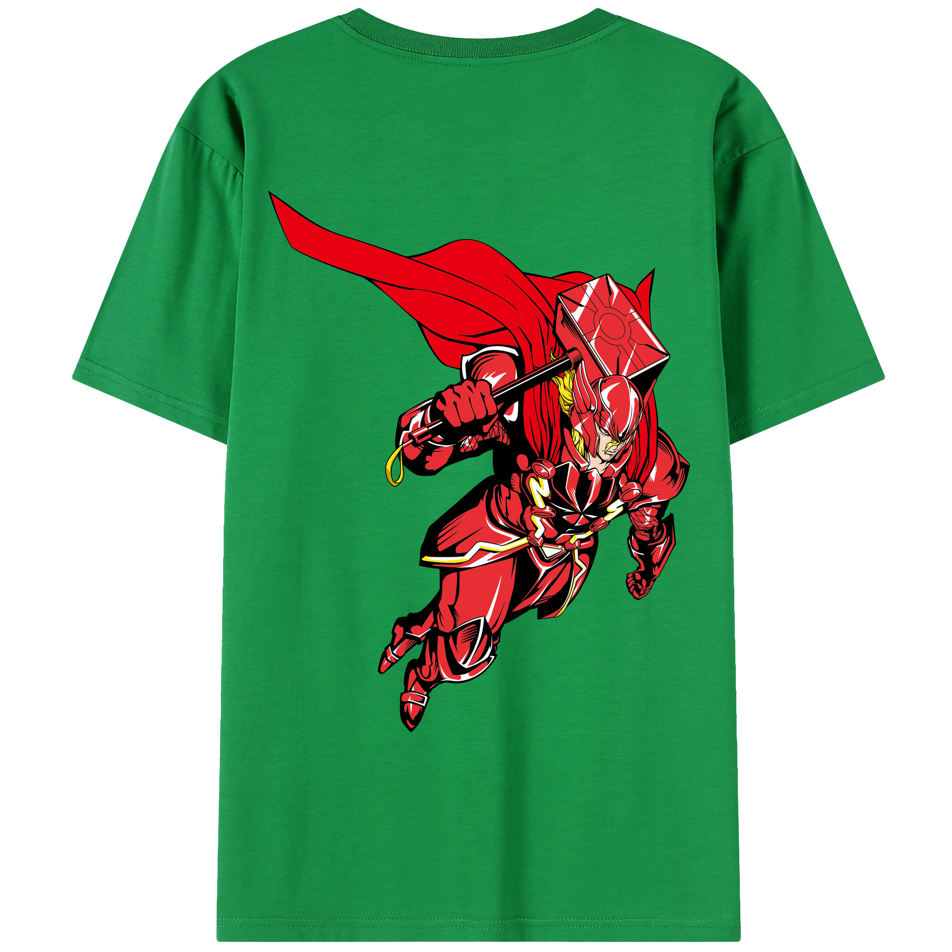 （画像用） アベンジャーズ The Avengers 綿100％ メンズ半袖Tシャツ（バックプリント） 通気性