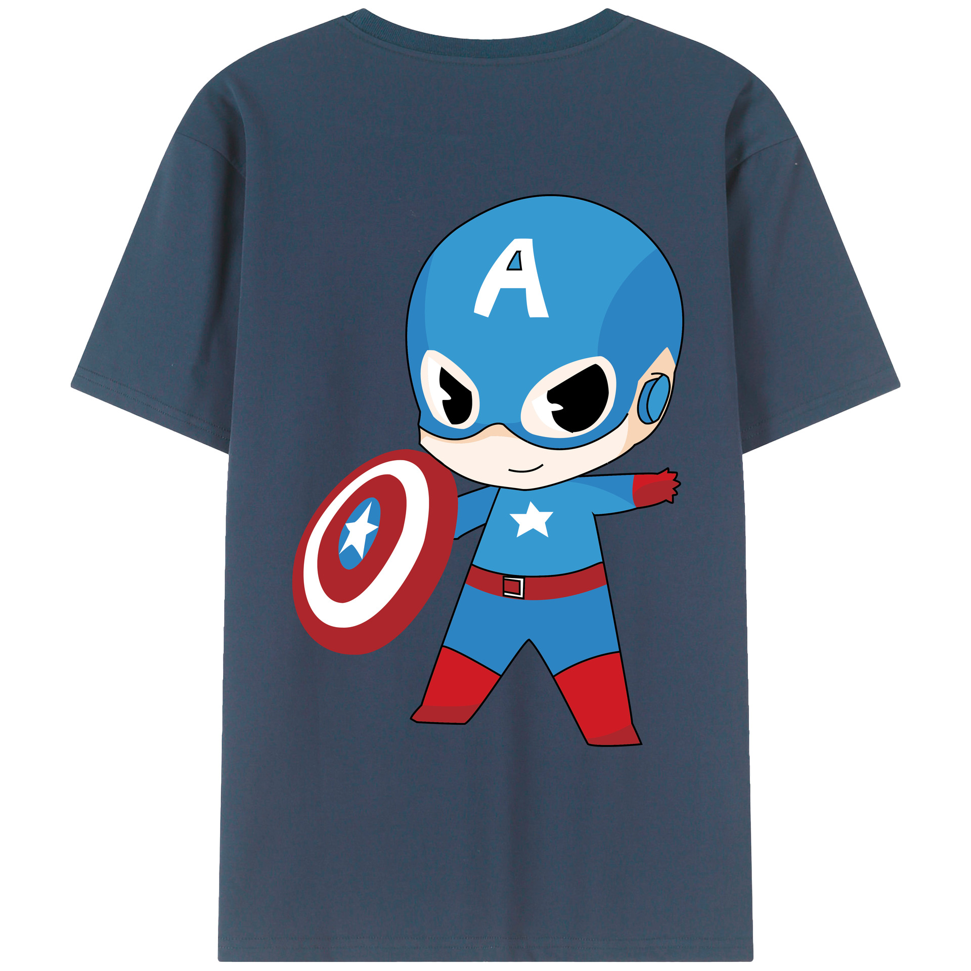 （画像用） アベンジャーズ The Avengers 綿100％ メンズ半袖Tシャツ（バックプリント） 通気性