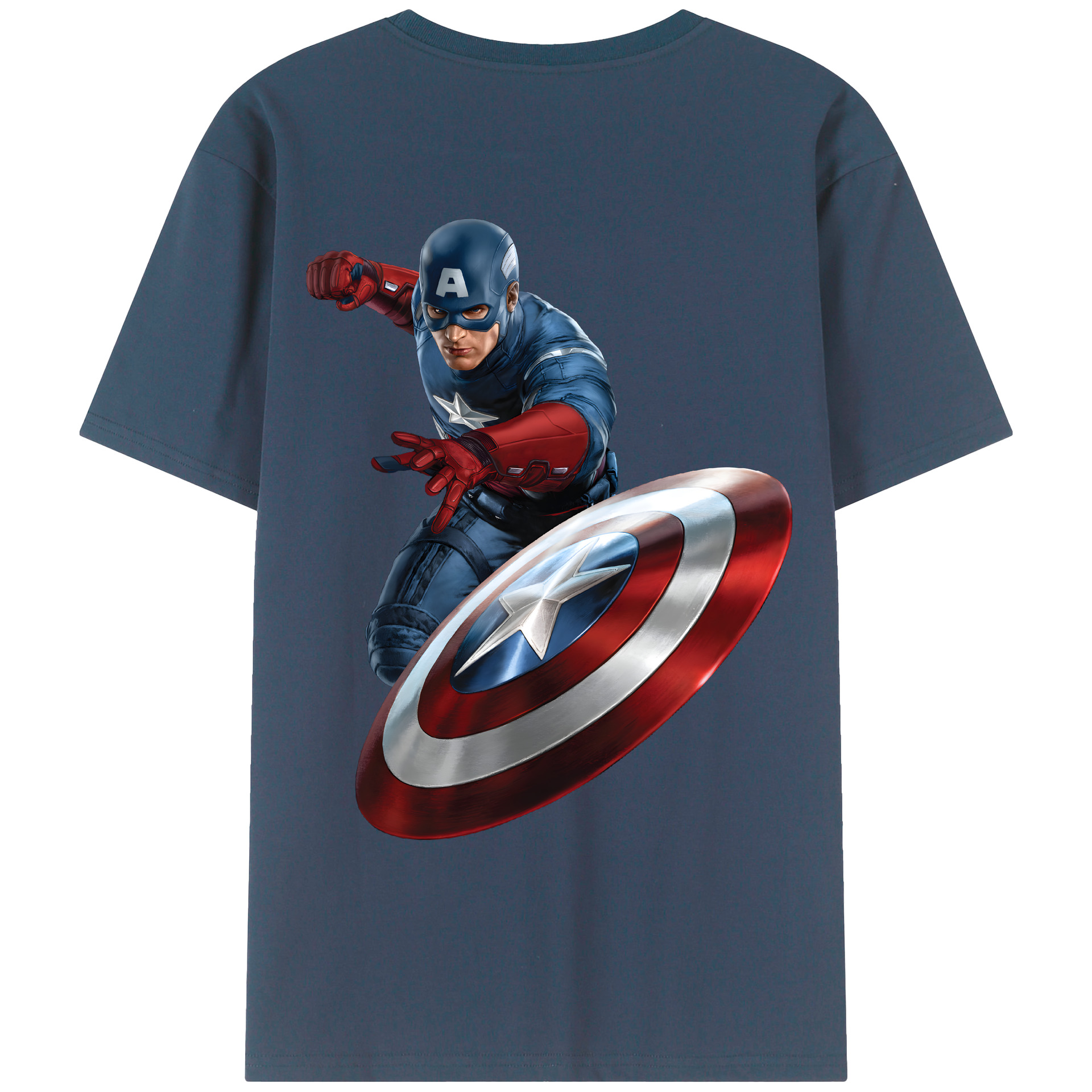 （画像用） アベンジャーズ The Avengers 綿100％ メンズ半袖Tシャツ（バックプリント） 通気性