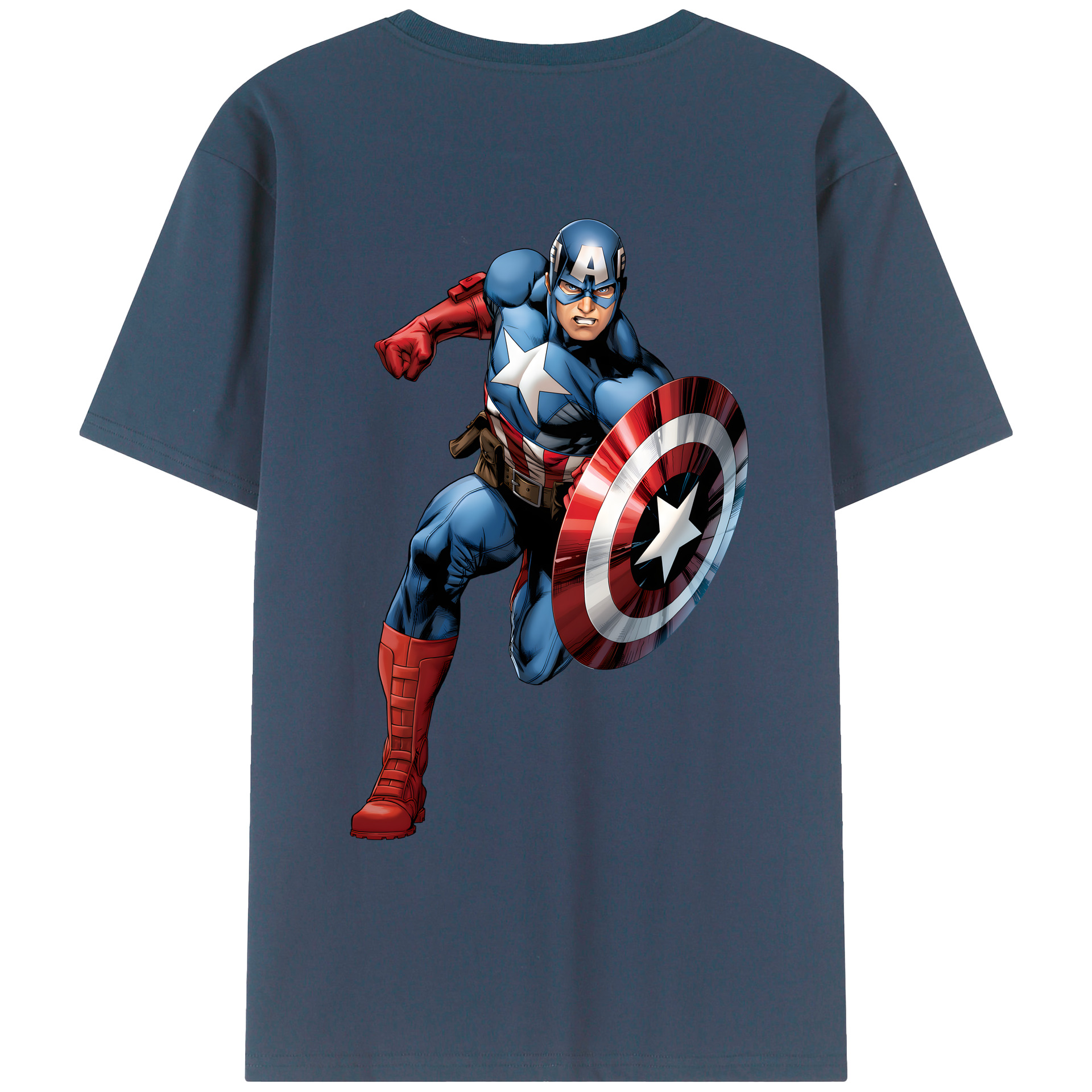 （画像用） アベンジャーズ The Avengers 綿100％ メンズ半袖Tシャツ（バックプリント） 通気性
