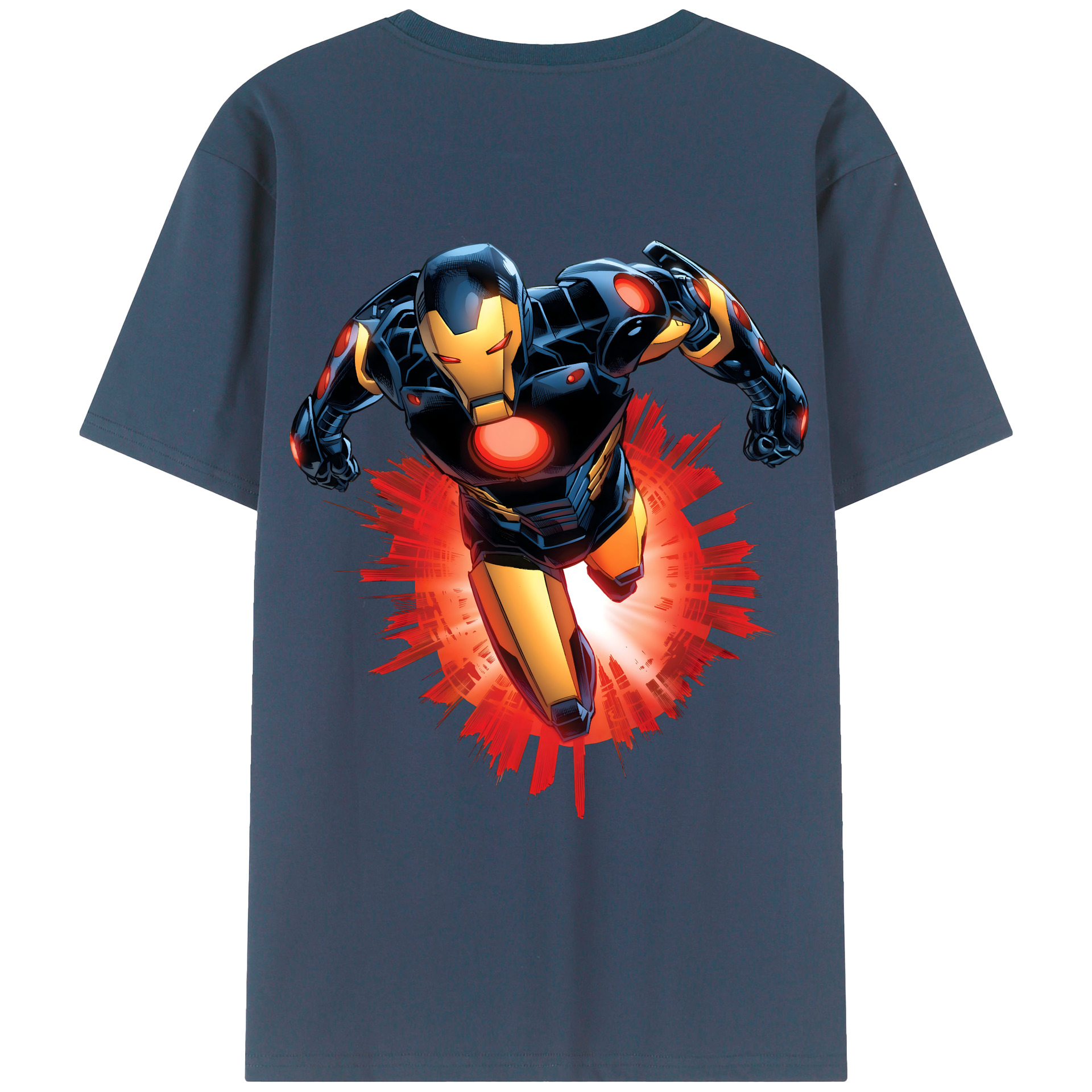 （画像用） アベンジャーズ The Avengers 綿100％ メンズ半袖Tシャツ（バックプリント） 通気性