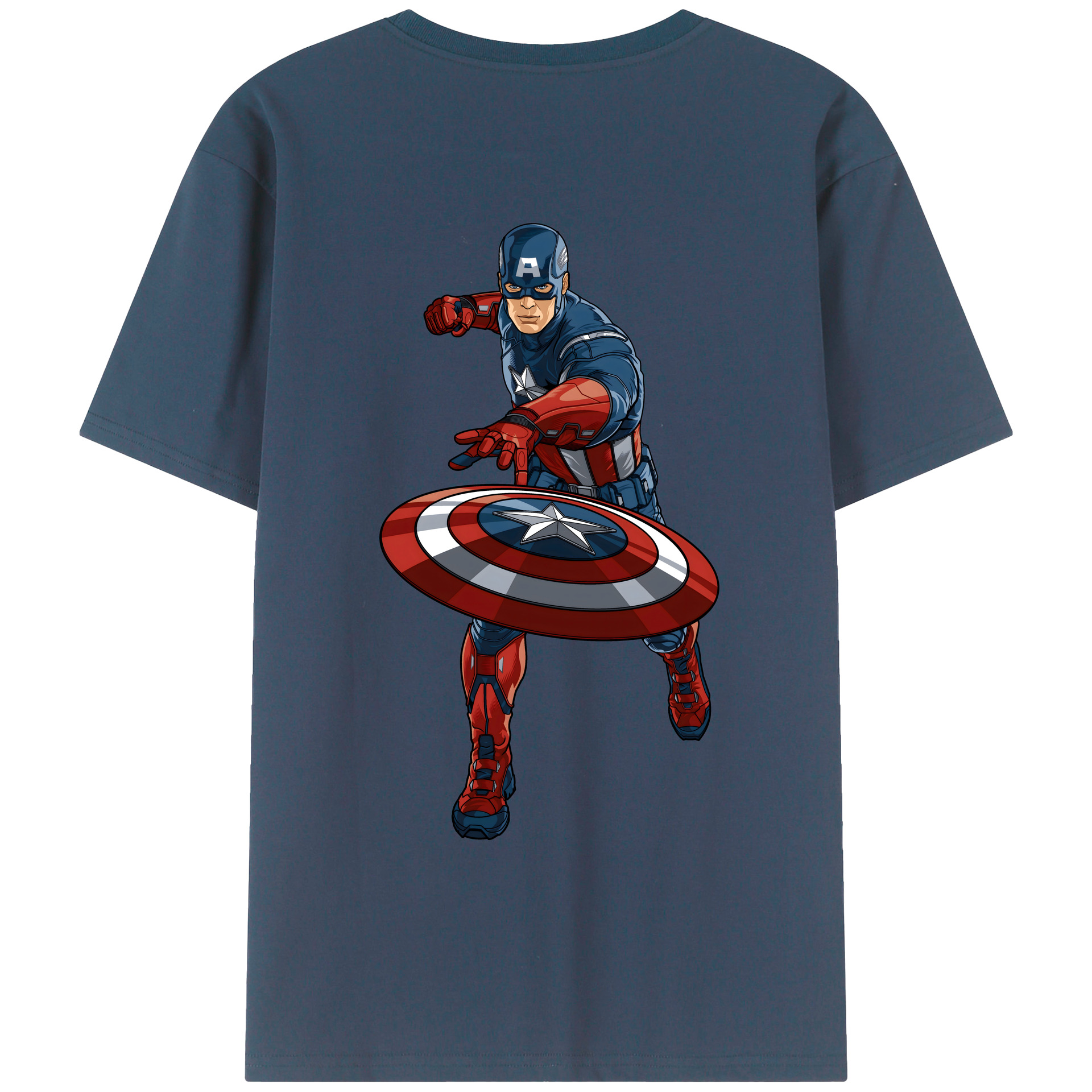 （画像用） アベンジャーズ The Avengers 綿100％ メンズ半袖Tシャツ（バックプリント） 通気性