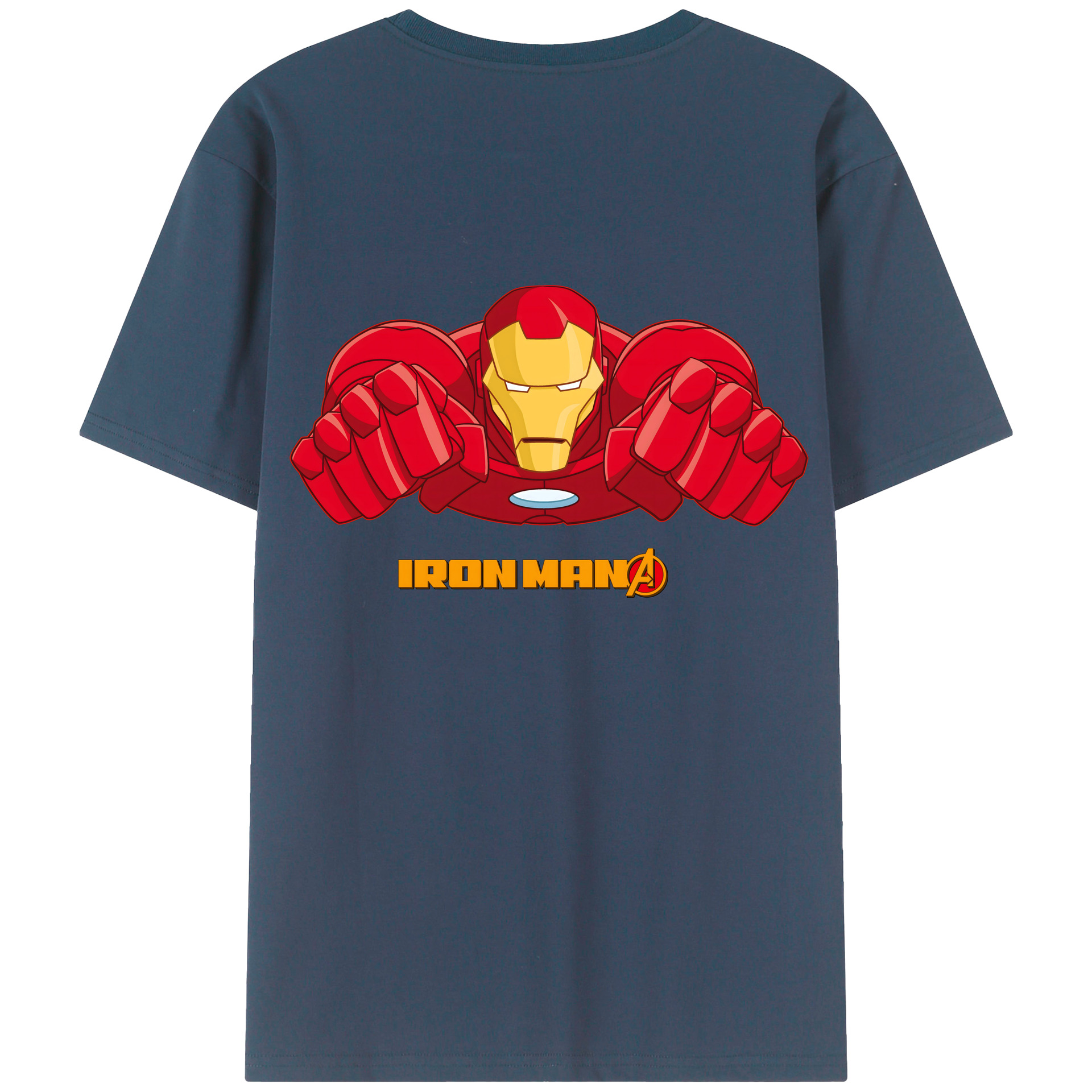 （画像用） アベンジャーズ The Avengers 綿100％ メンズ半袖Tシャツ（バックプリント） 通気性
