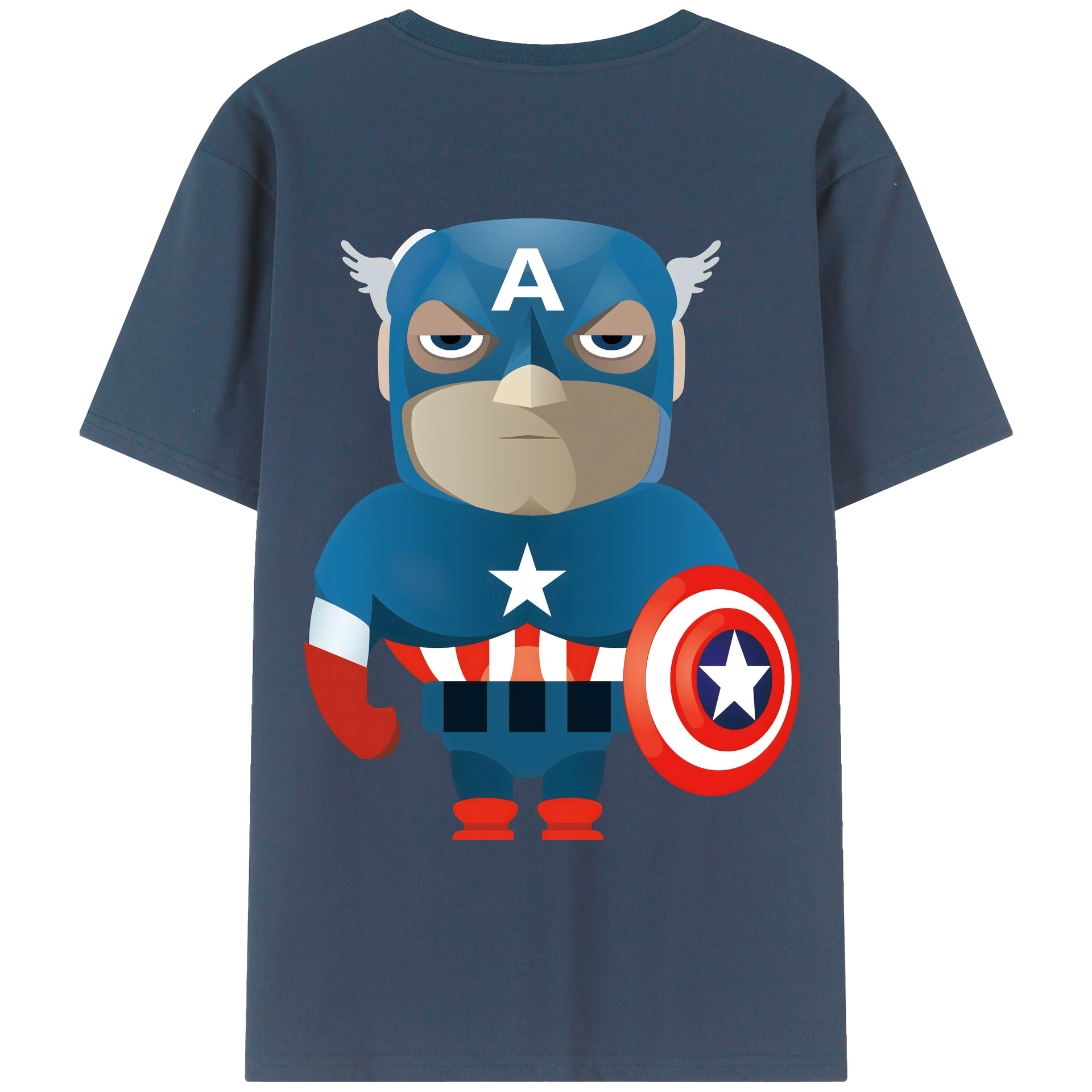 （画像用） アベンジャーズ The Avengers 綿100％ メンズ半袖Tシャツ（バックプリント） 通気性