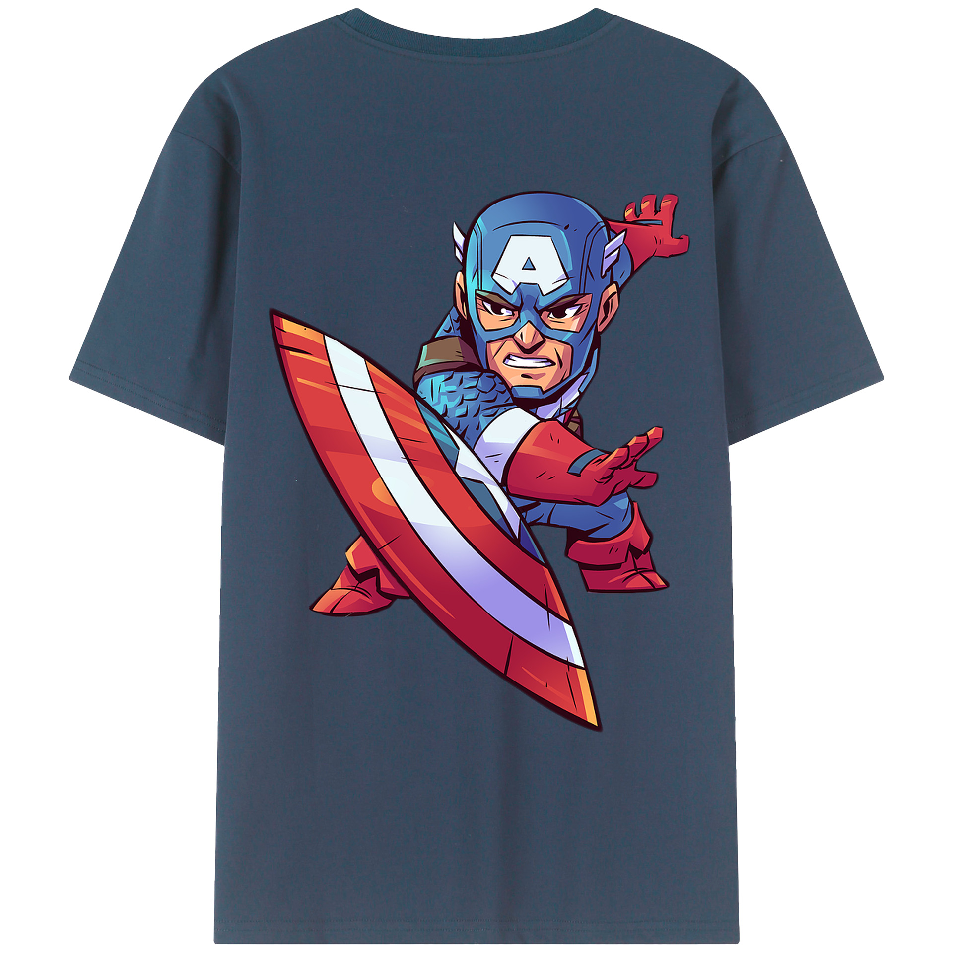 （画像用） アベンジャーズ The Avengers 綿100％ メンズ半袖Tシャツ（バックプリント） 通気性