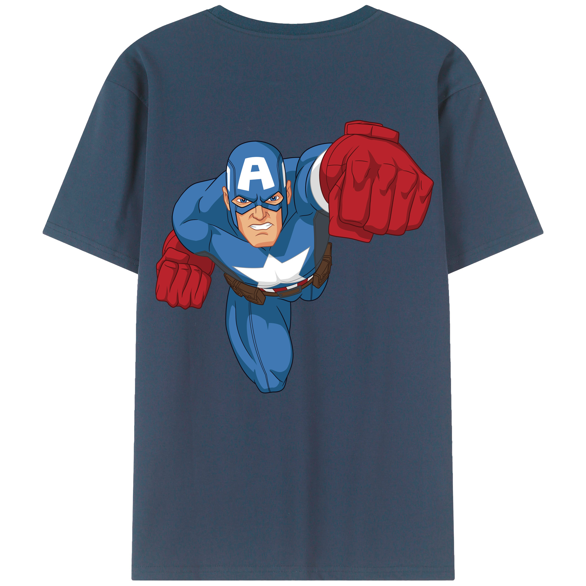 （画像用） アベンジャーズ The Avengers 綿100％ メンズ半袖Tシャツ（バックプリント） 通気性