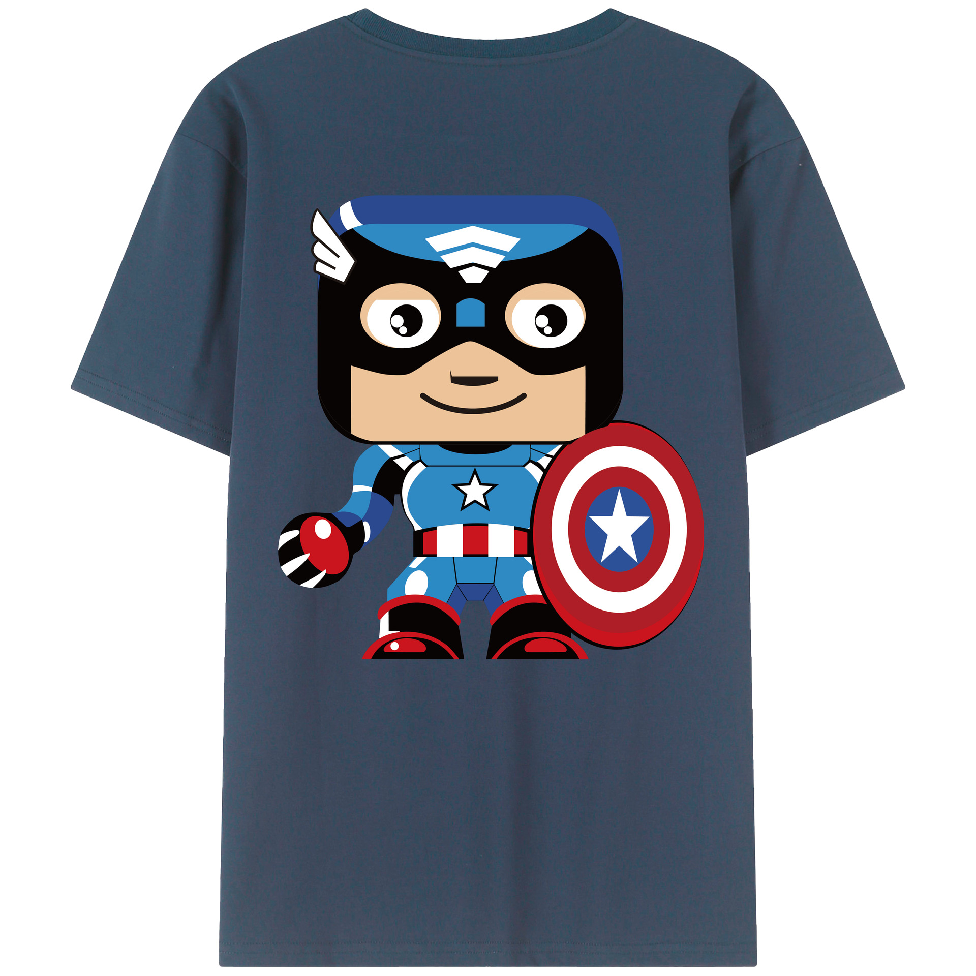 （画像用） アベンジャーズ The Avengers 綿100％ メンズ半袖Tシャツ（バックプリント） 通気性