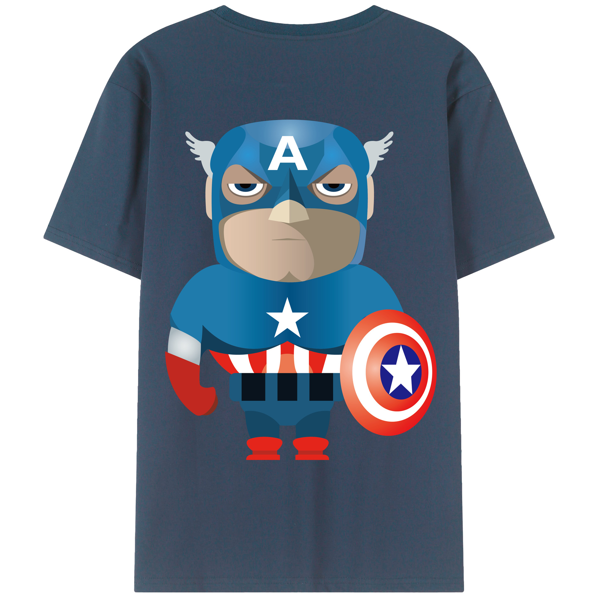 （画像用） アベンジャーズ The Avengers 綿100％ メンズ半袖Tシャツ（バックプリント） 通気性