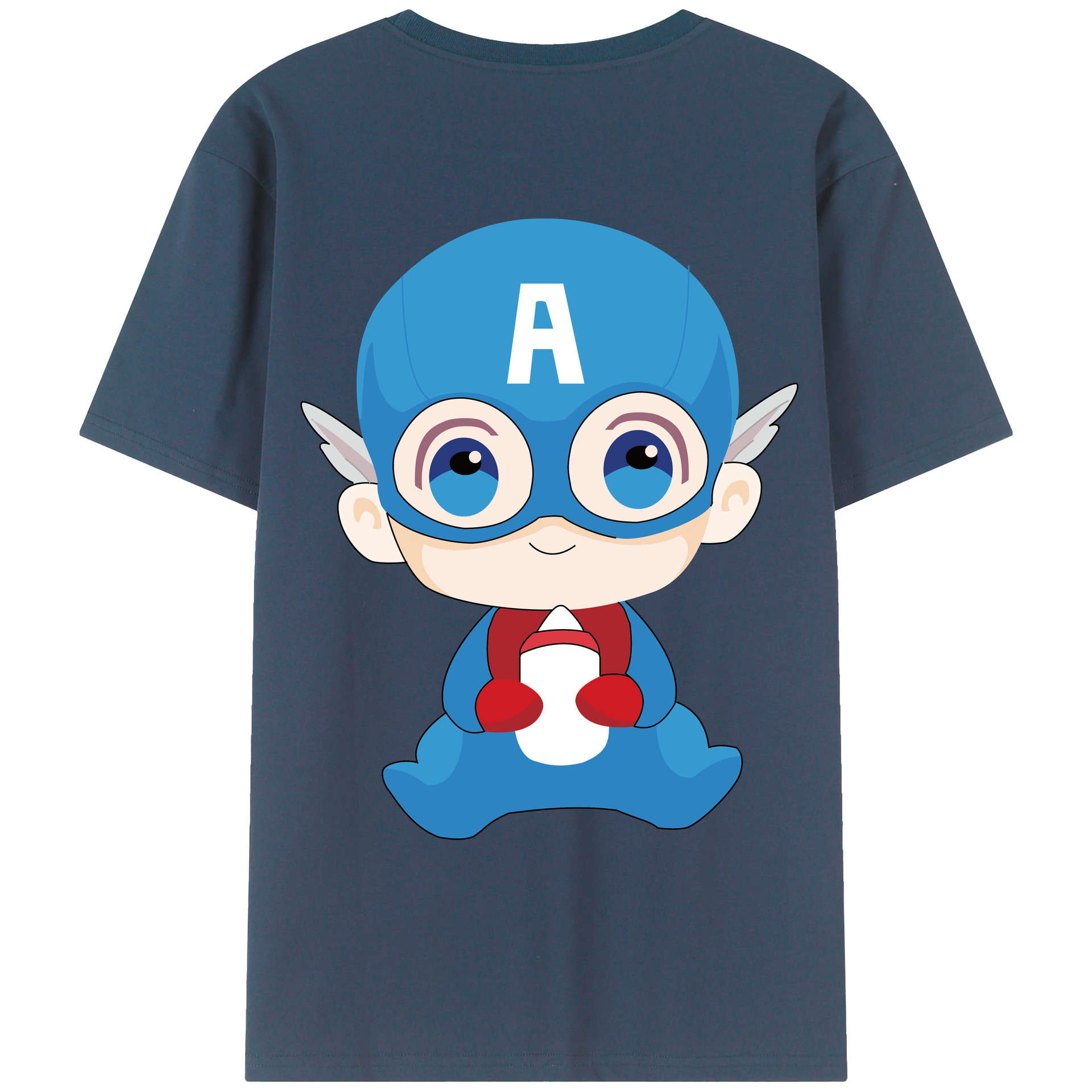 （画像用） アベンジャーズ The Avengers 綿100％ メンズ半袖Tシャツ（バックプリント） 通気性