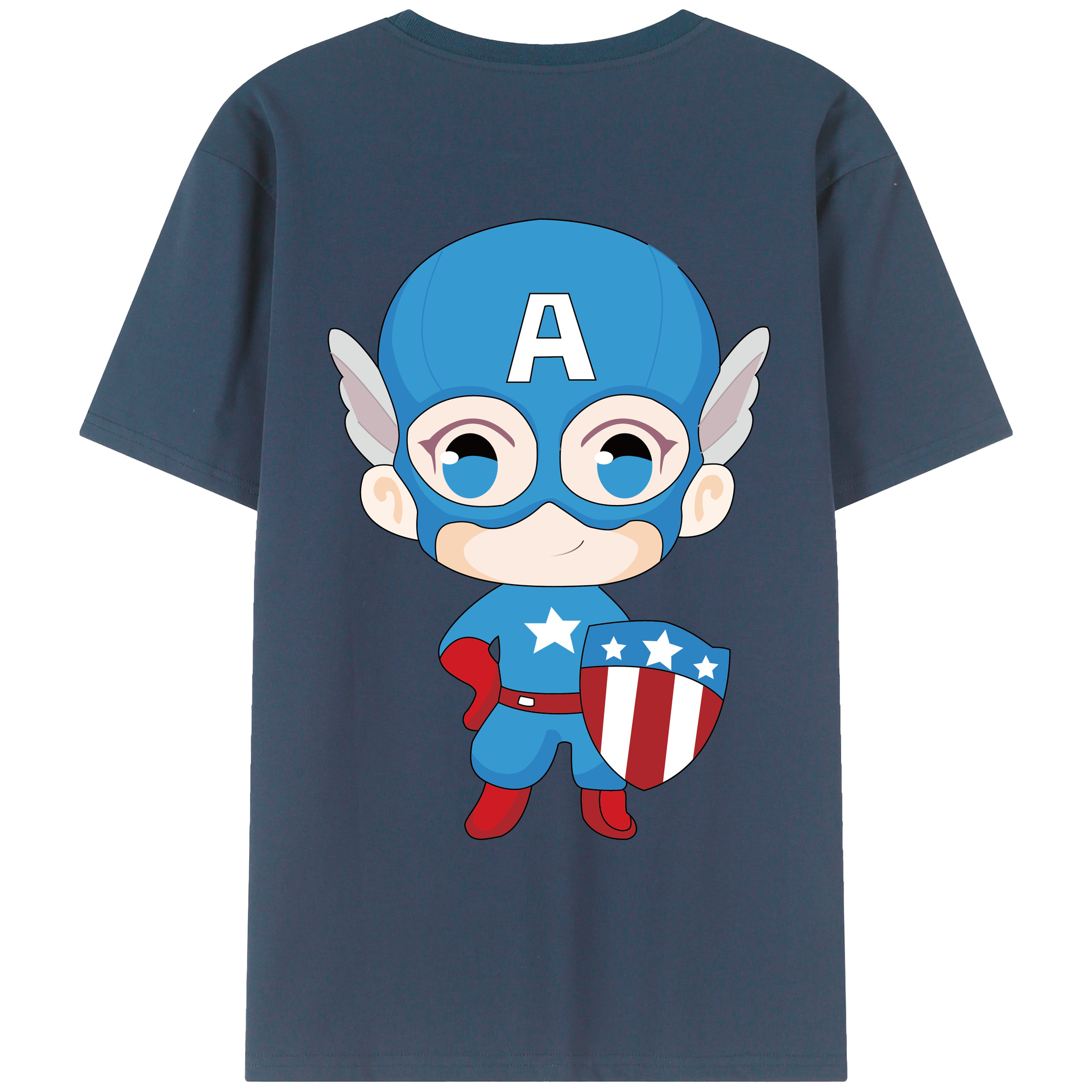 （画像用） アベンジャーズ The Avengers 綿100％ メンズ半袖Tシャツ（バックプリント） 通気性